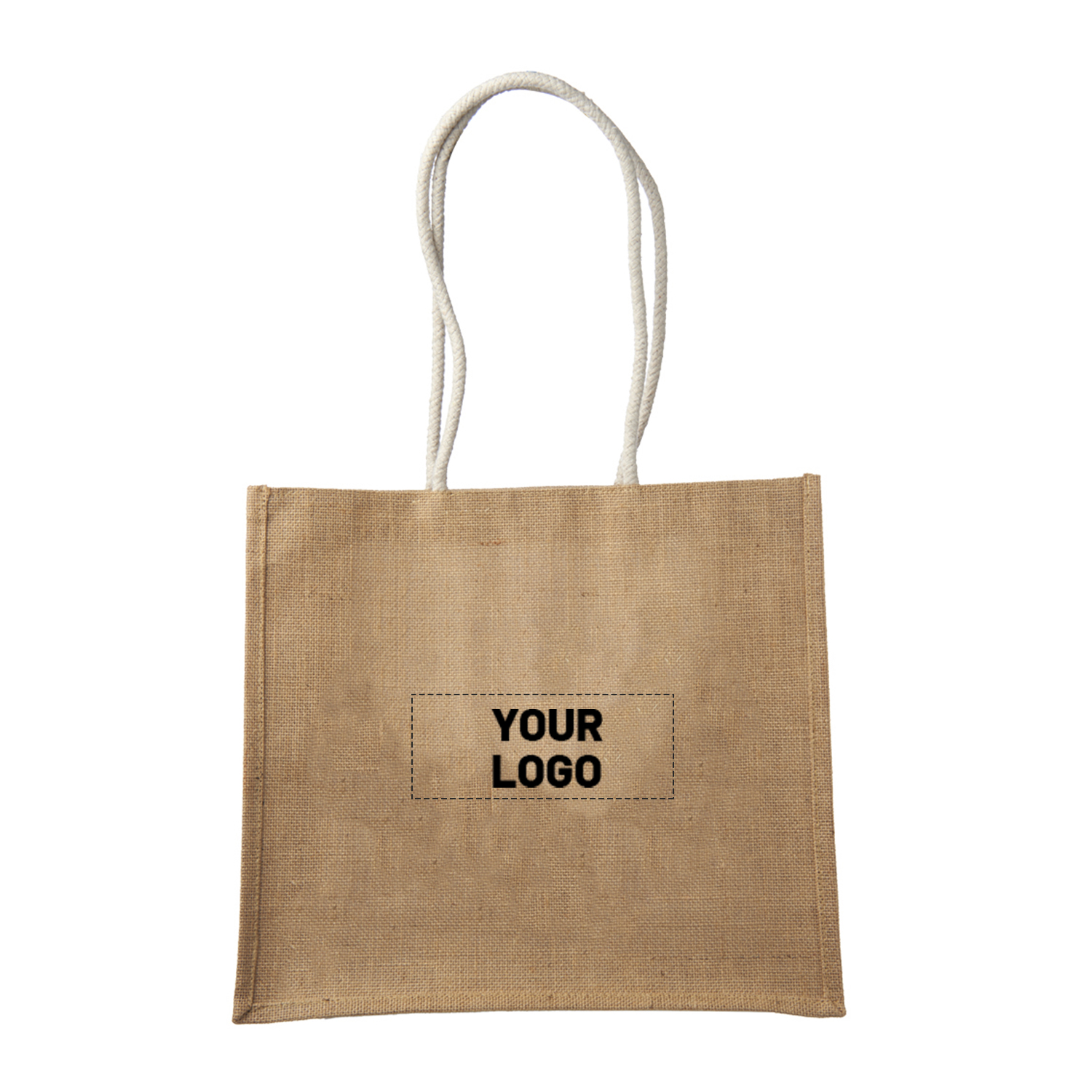 Jute Tote Bag with Rope Handle, custom tote bag with logo imprint 2