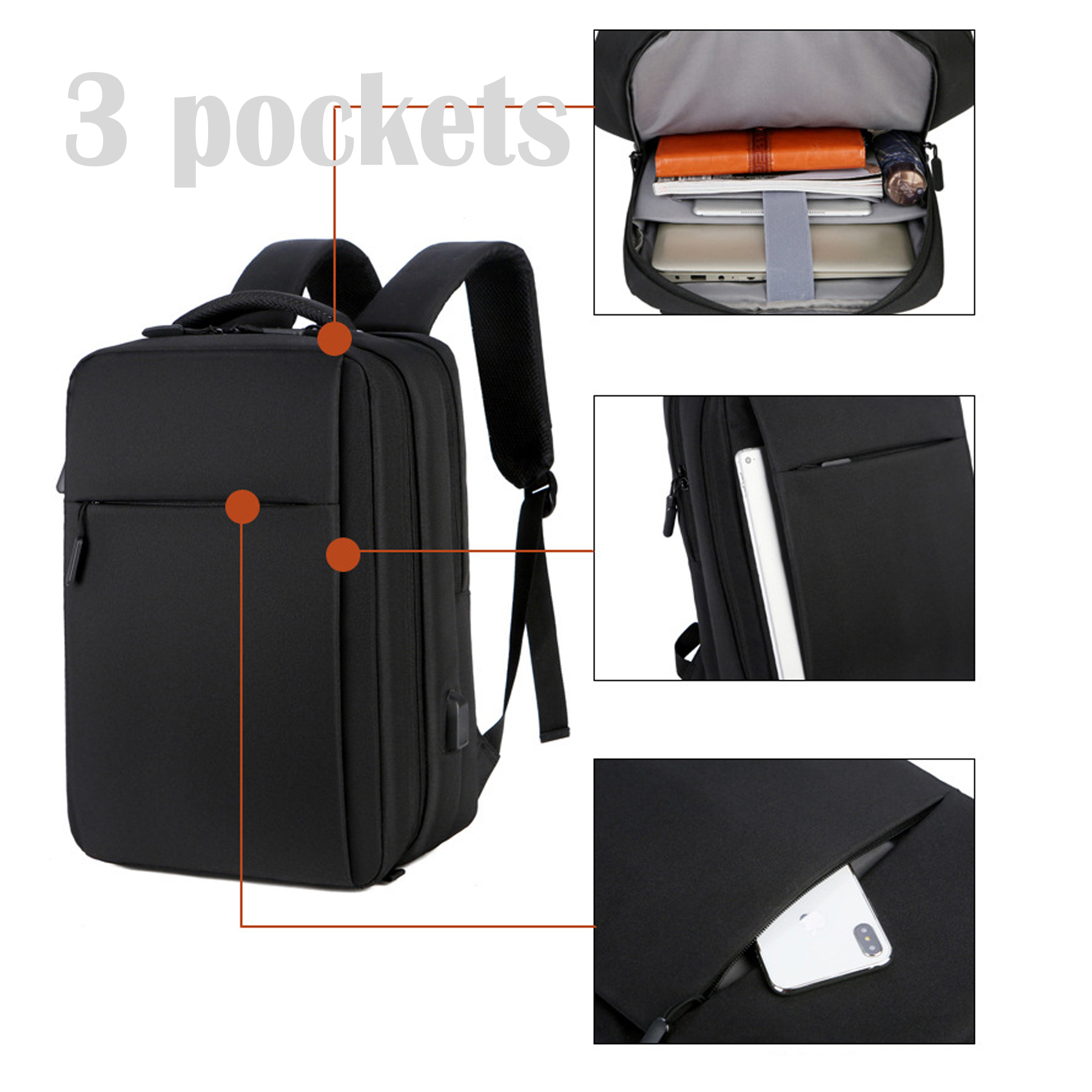 15.6" Travel Laptop Backpack - Durable and Spacious 2