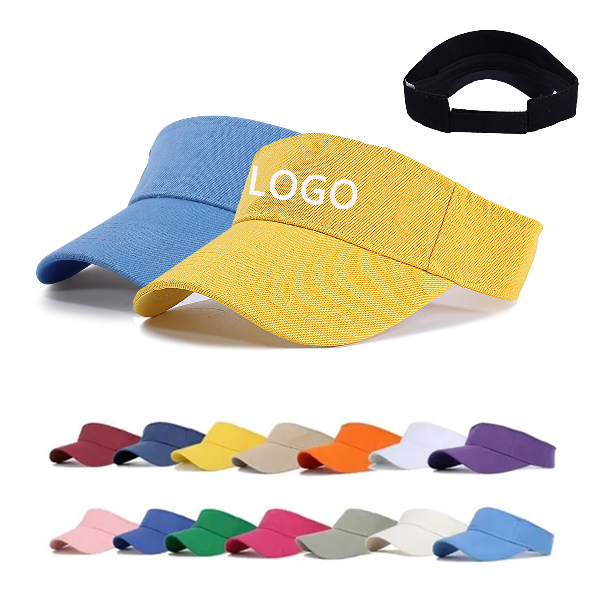 Adjustable Magic Tape Pure Cotton Solid Empty Cap 3