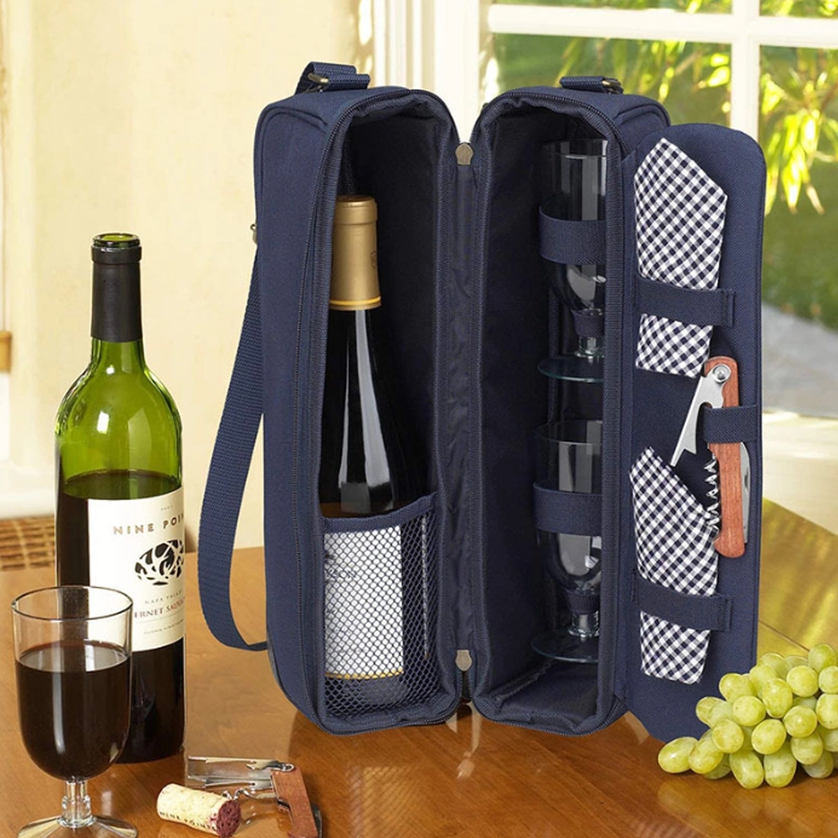 Custom Premium luxury Portable Wine Tote Bag 5