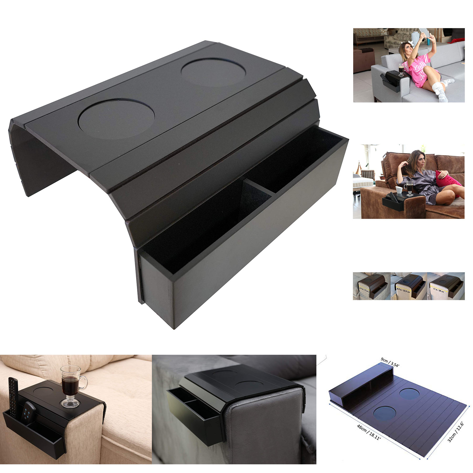 Foldable Sofa/Couch Arm Side Tray 2