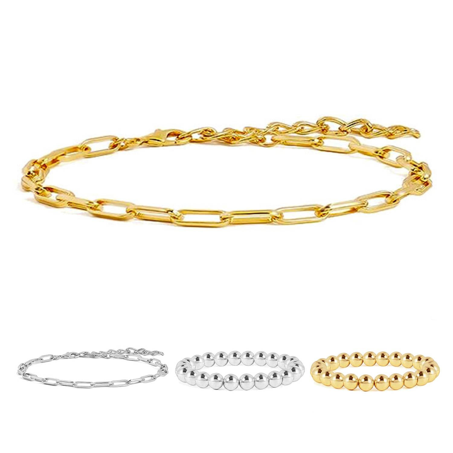 Stainless Steel Gold beaded bracelet
