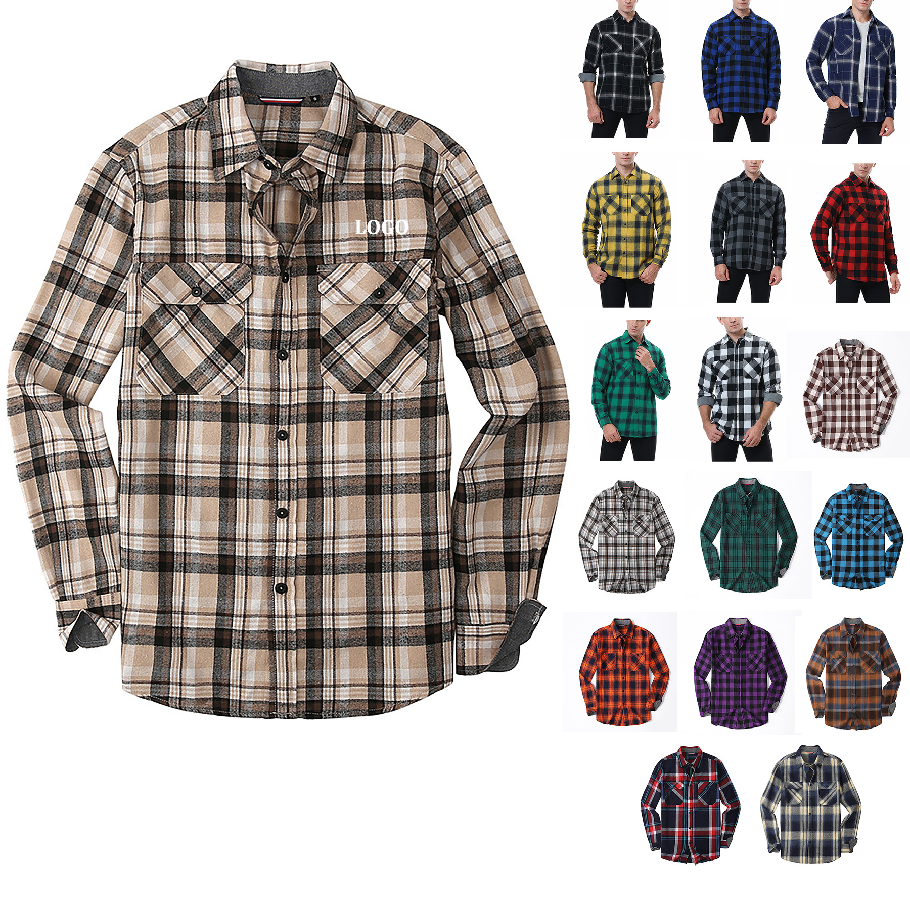 Men's Flannel Plaid Shirt 13