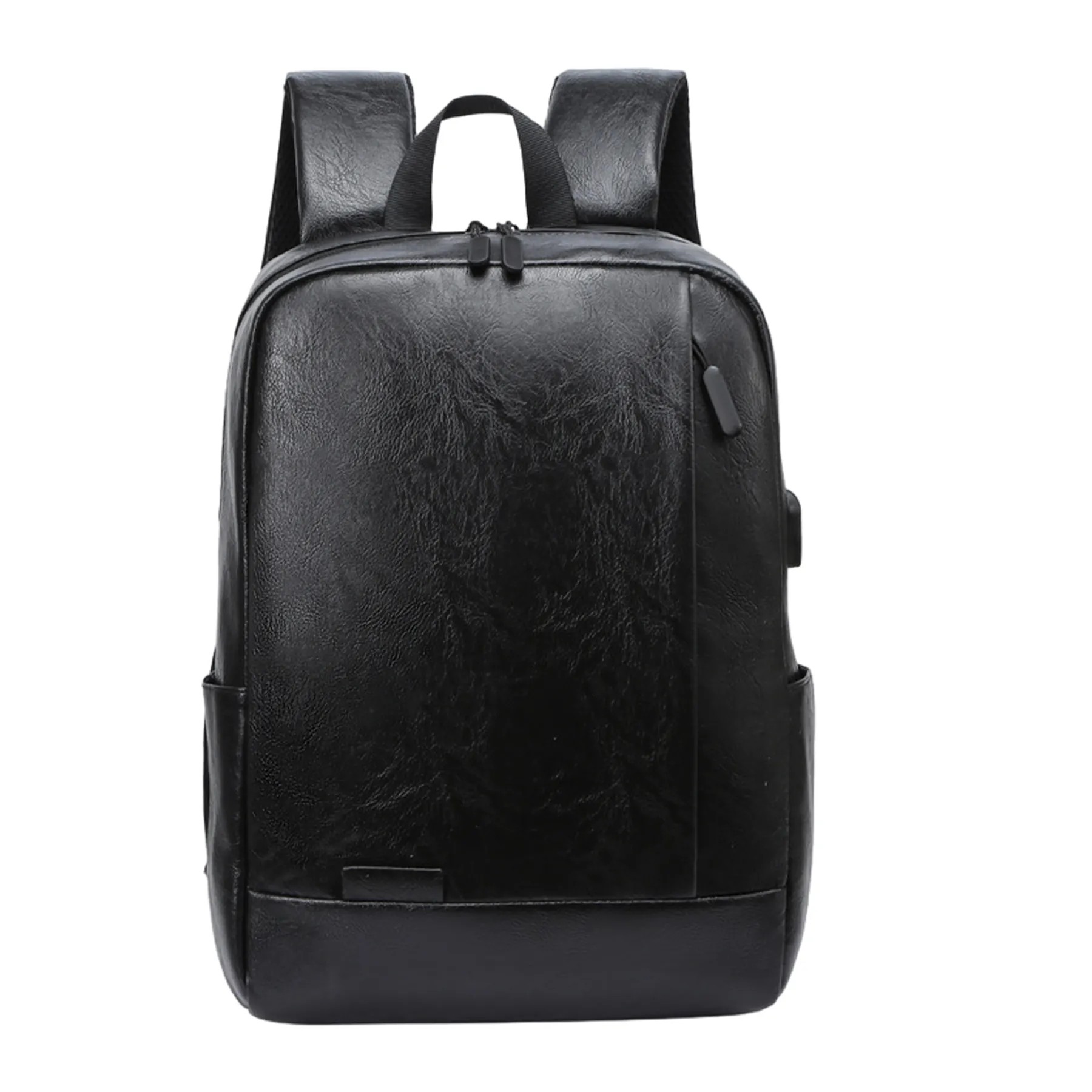 Pu Leather Laptop Backpack With Usb Port 2