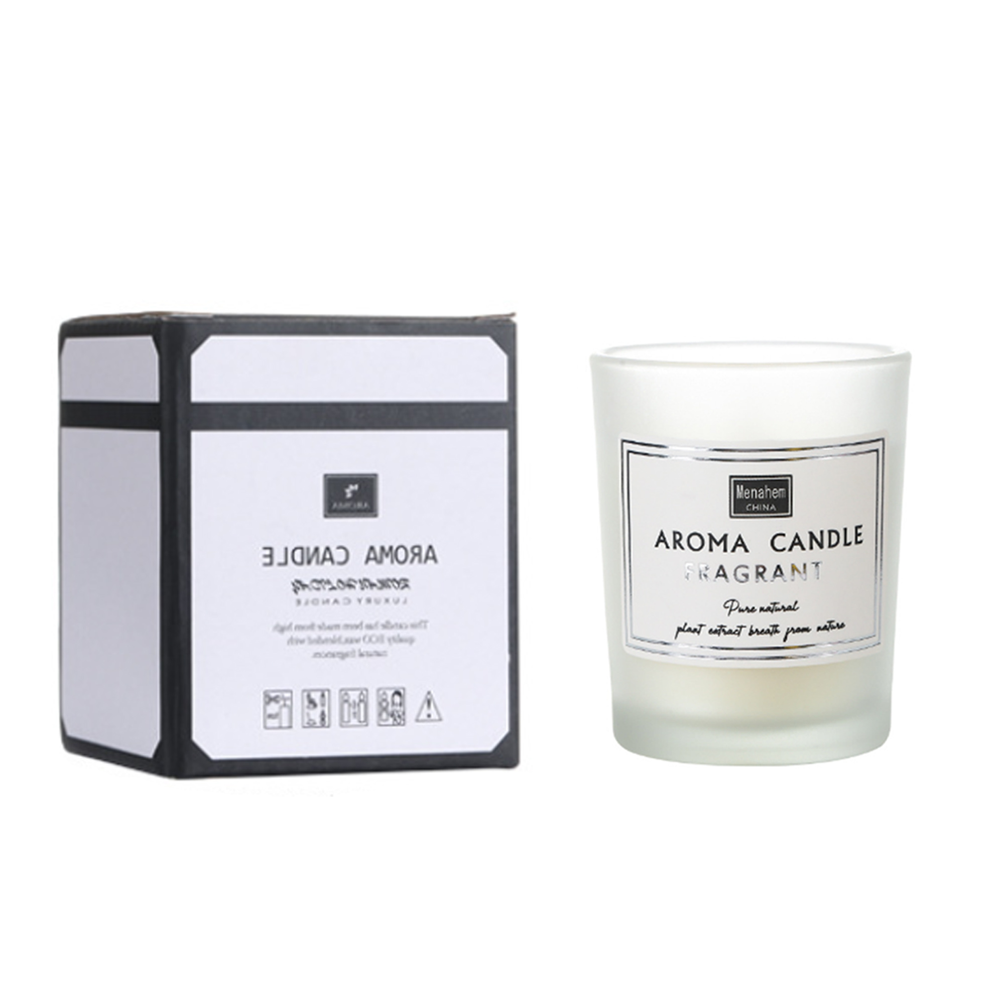 MOQ50 Frosted Soy Wax Candles with Scent 3