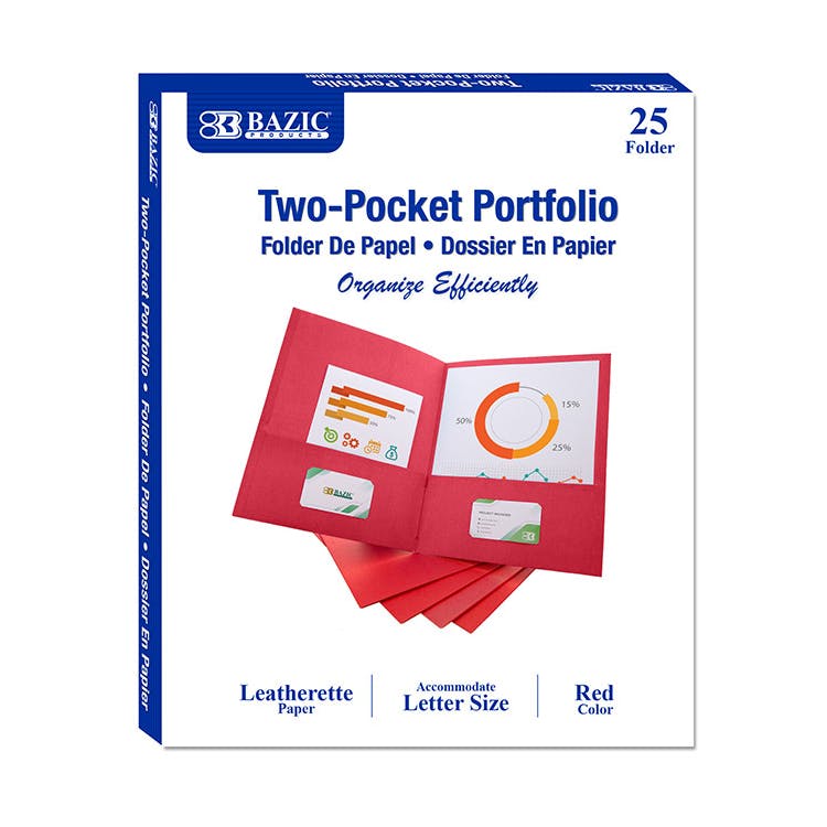 2 Pocket Folders - Red 25 Pack 1