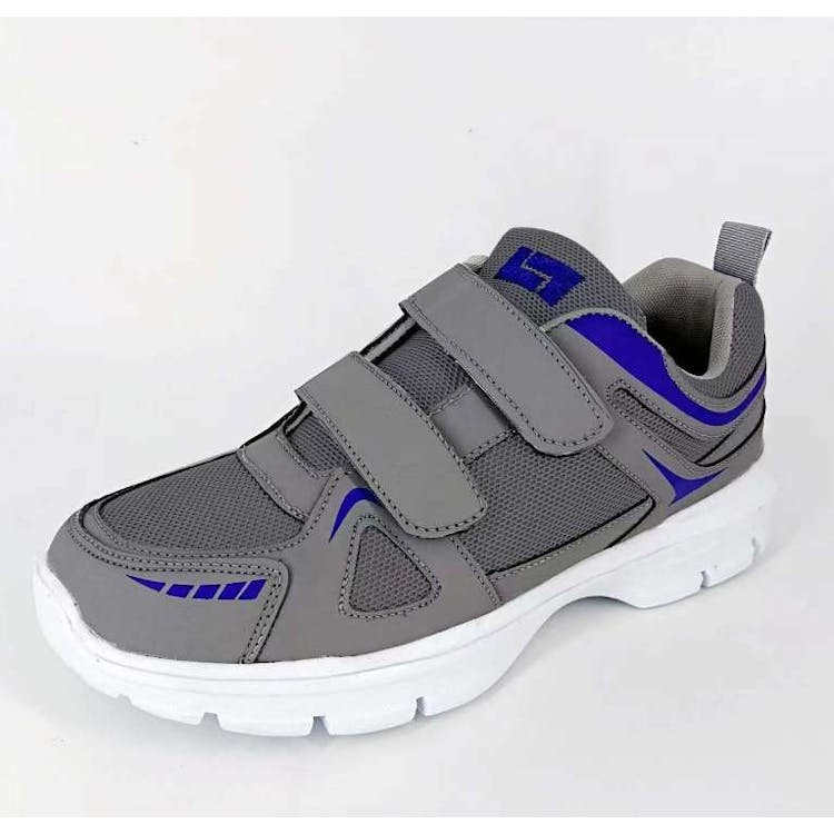 Men 2-Strap Velcro Sneakers - Size 6.5-9.5 Gray 2