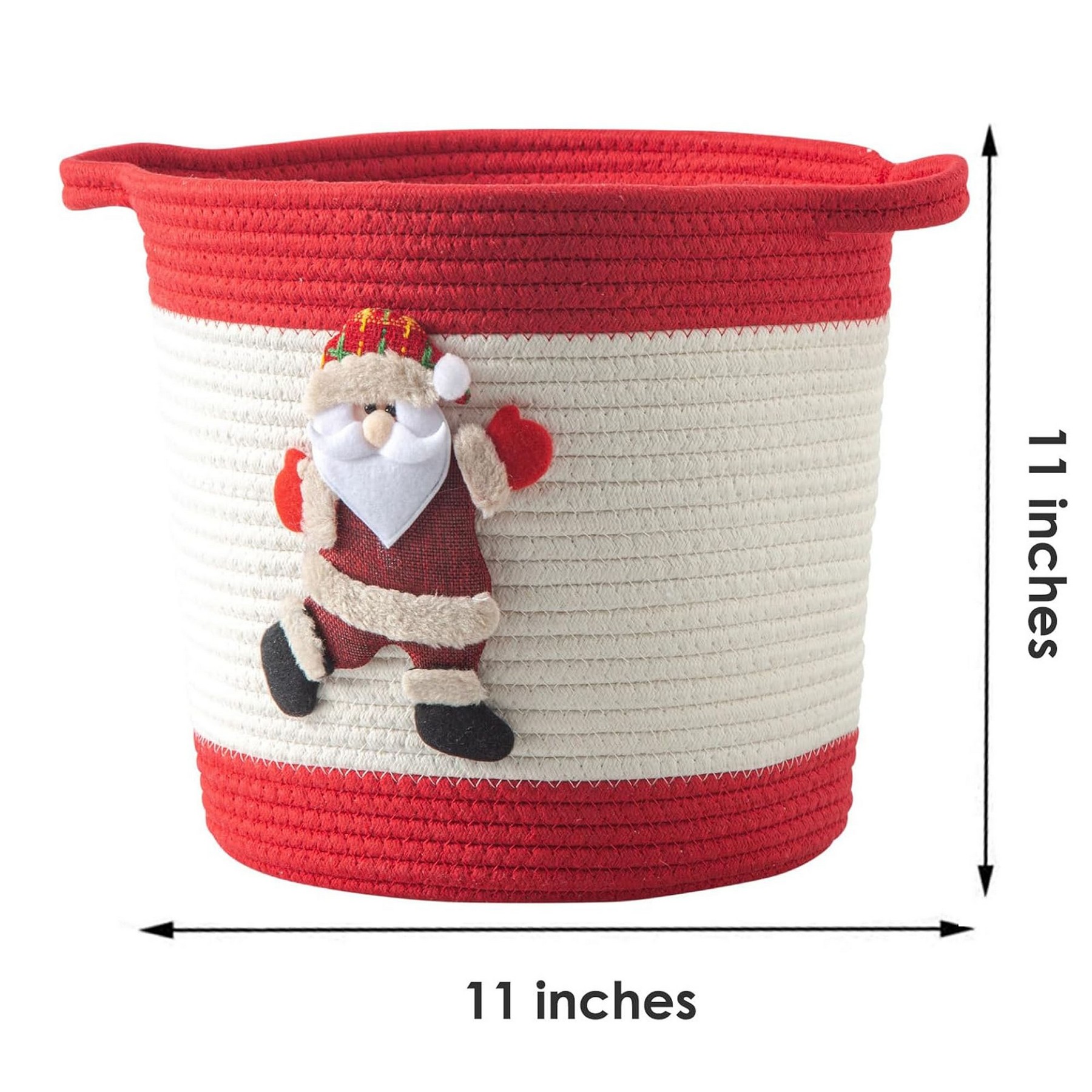 Christmas Basket With Santa Claus Doll, custom tote bag with logo imprint 3