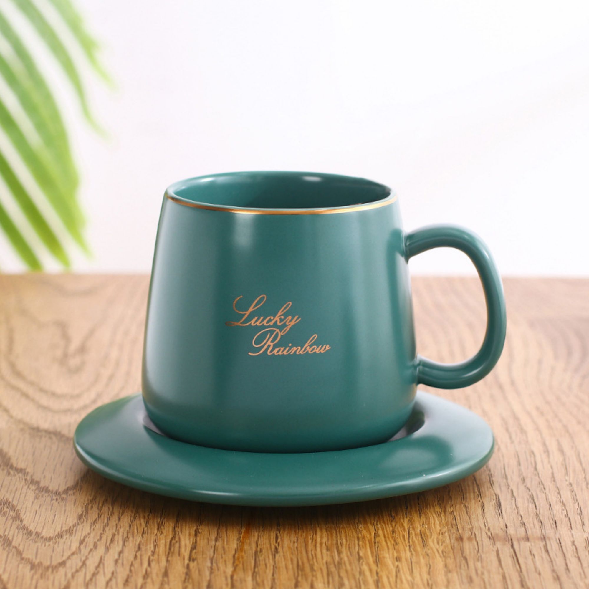 14 oz Ceramic Mug with Tray 5