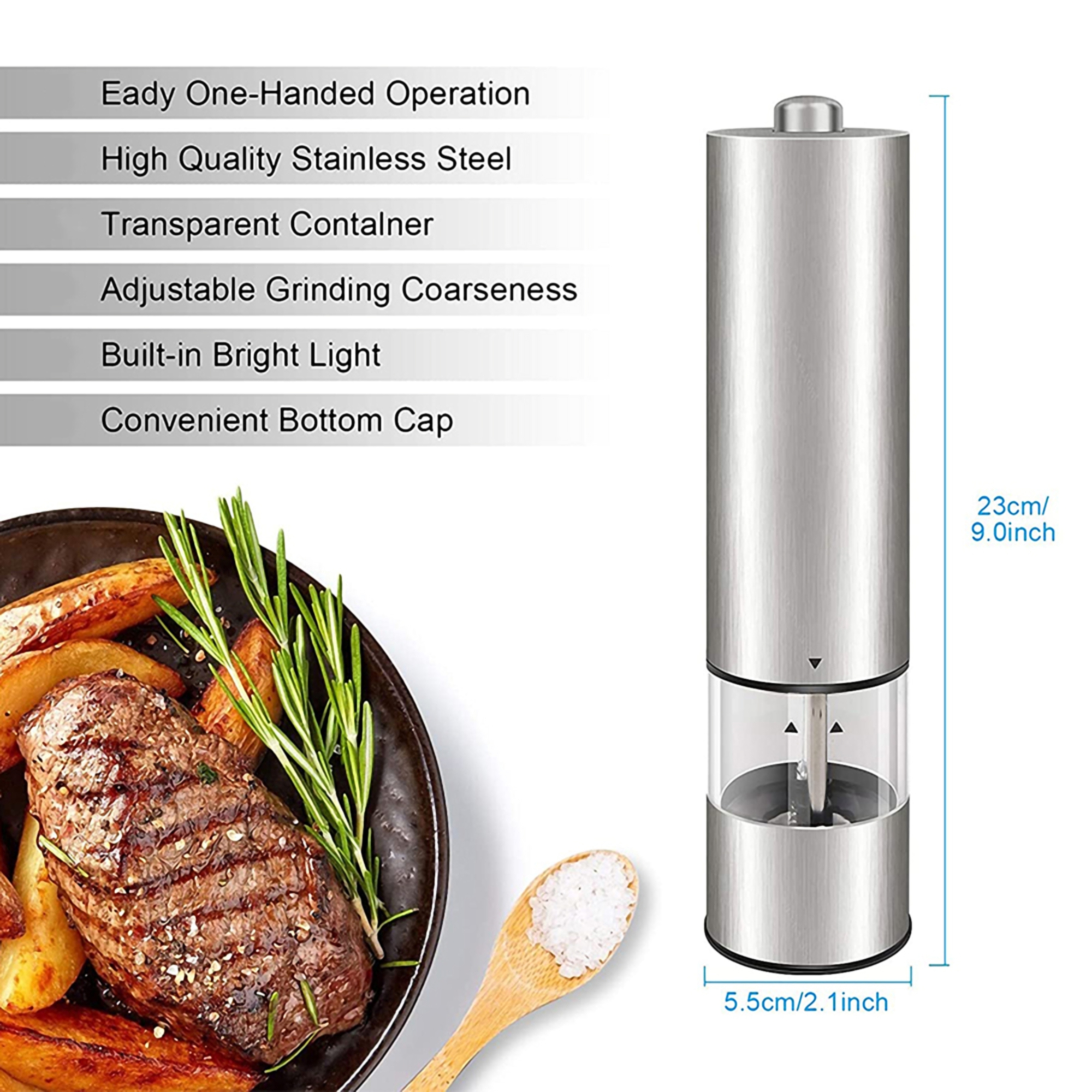 Electric Salt and Pepper Mill Set 2