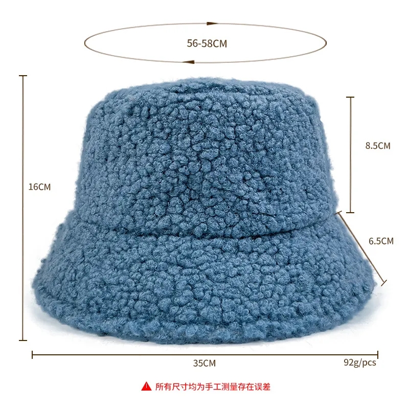 Winter Lambs Wool Bucket Hats For Women 3