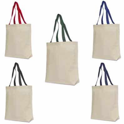 Colored Handles 10 oz. Cotton Canvas Tote - Eco Friendly, custom tote bag with logo imprint 6