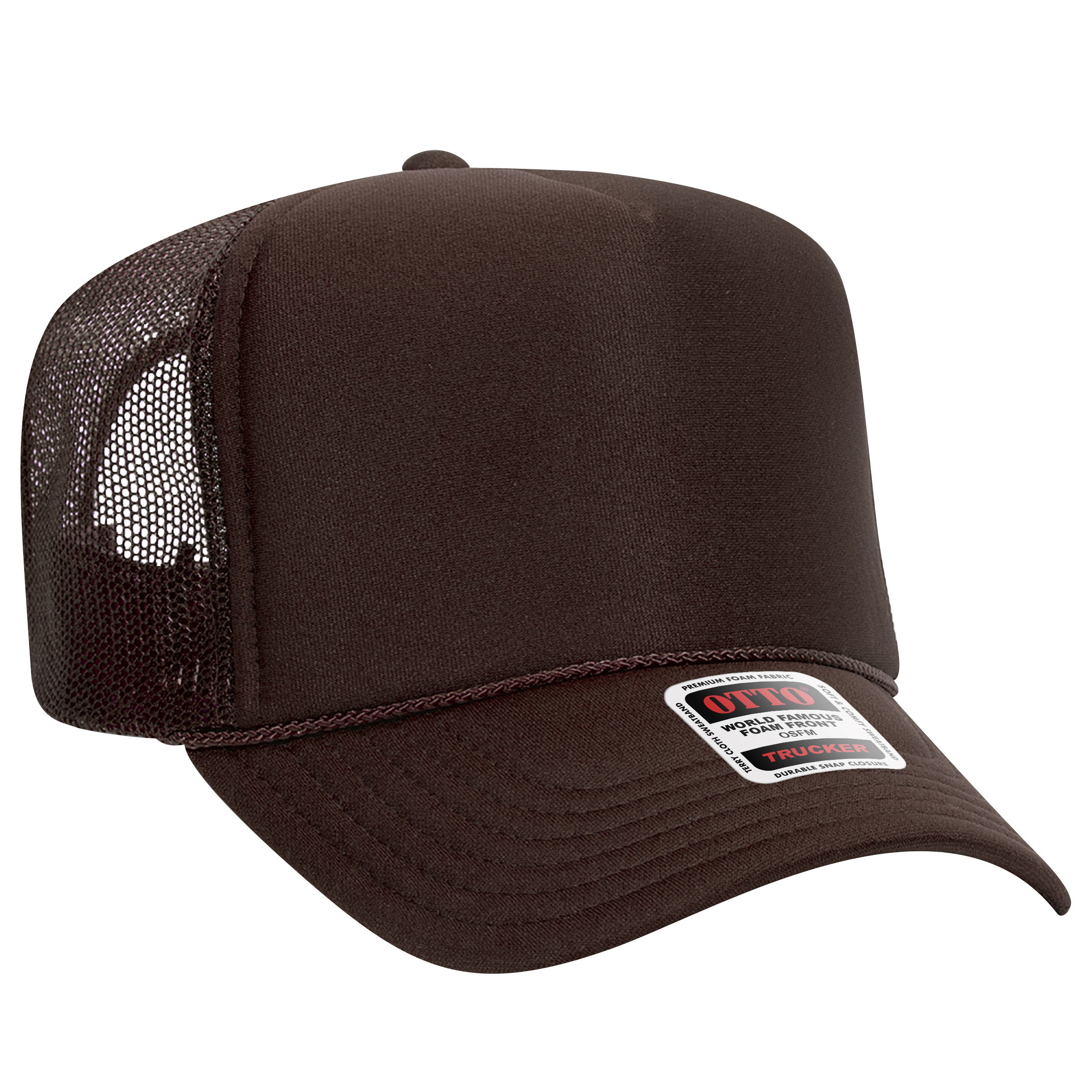 OTTO CAP® 5 Panel High Crown Mesh Back Trucker Hat 100
