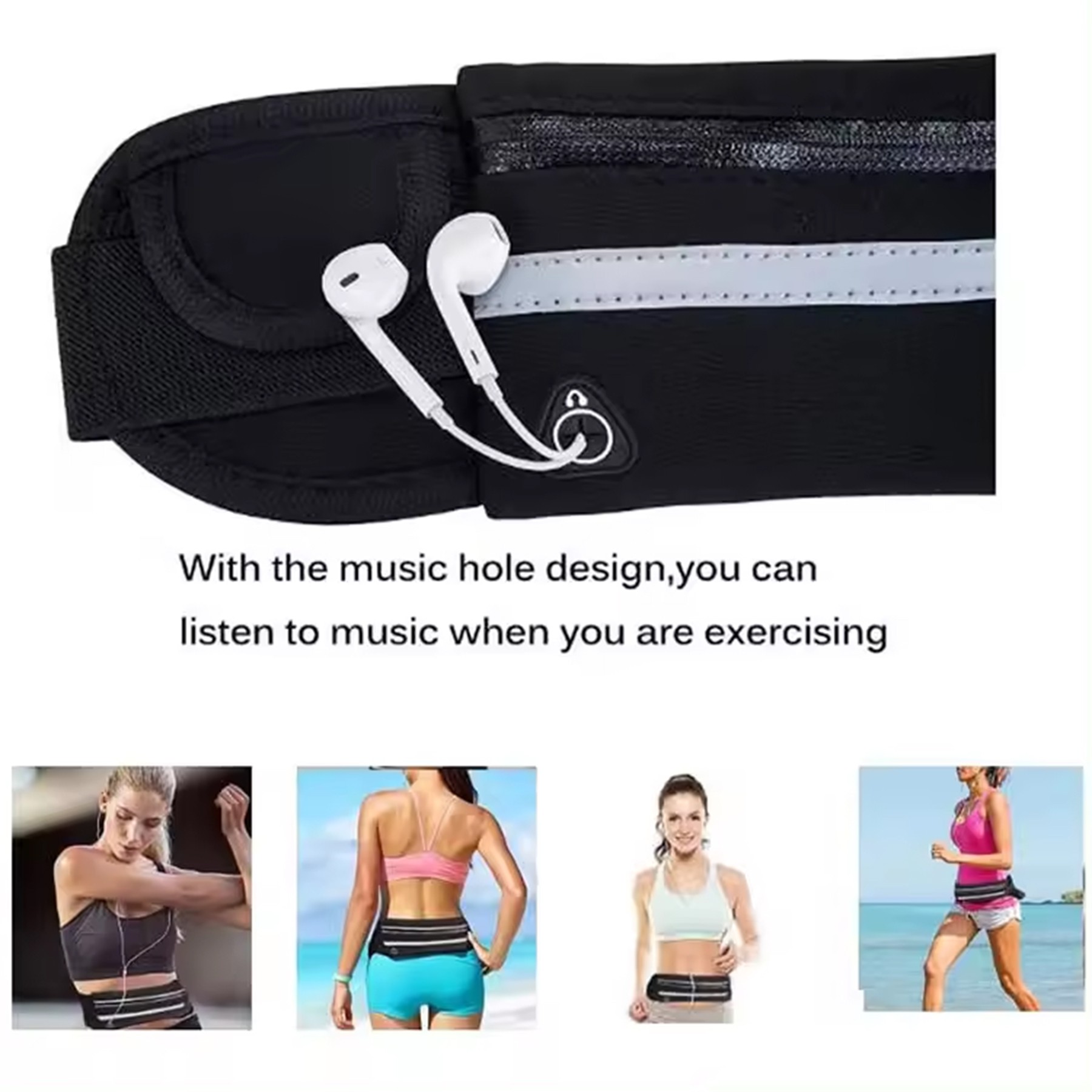 Unisex Sports Reflective Fanny Pack Running Belt Waist Bag 4
