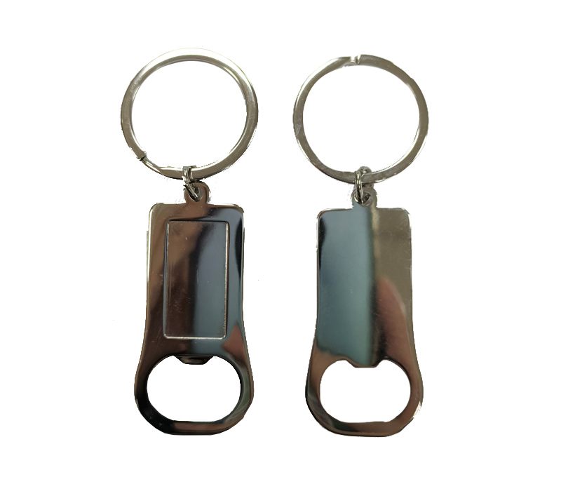 Rectangular Metal Bottle Opener Keyring 3