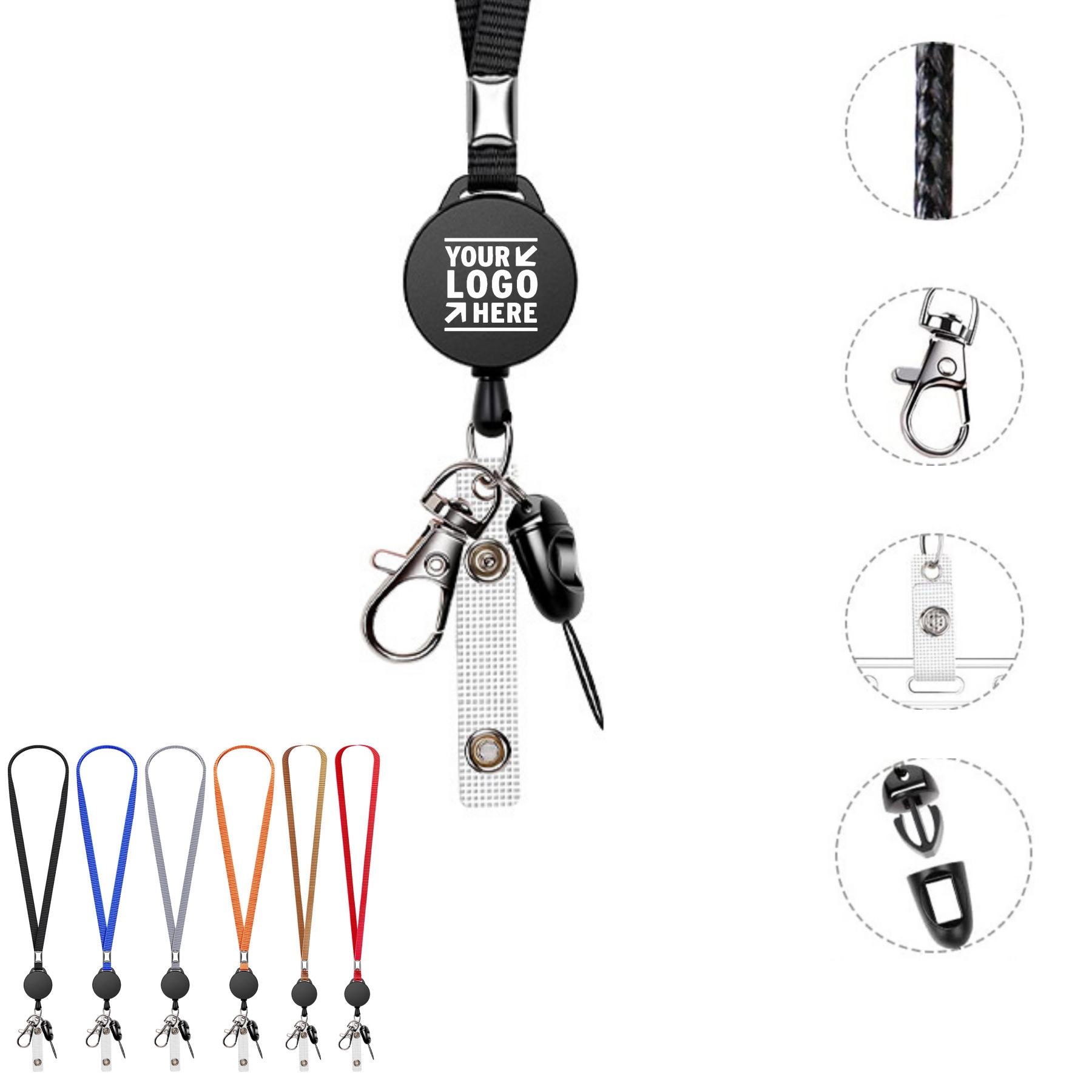 Retractable Keychain Badge Holder with Lanyards 2