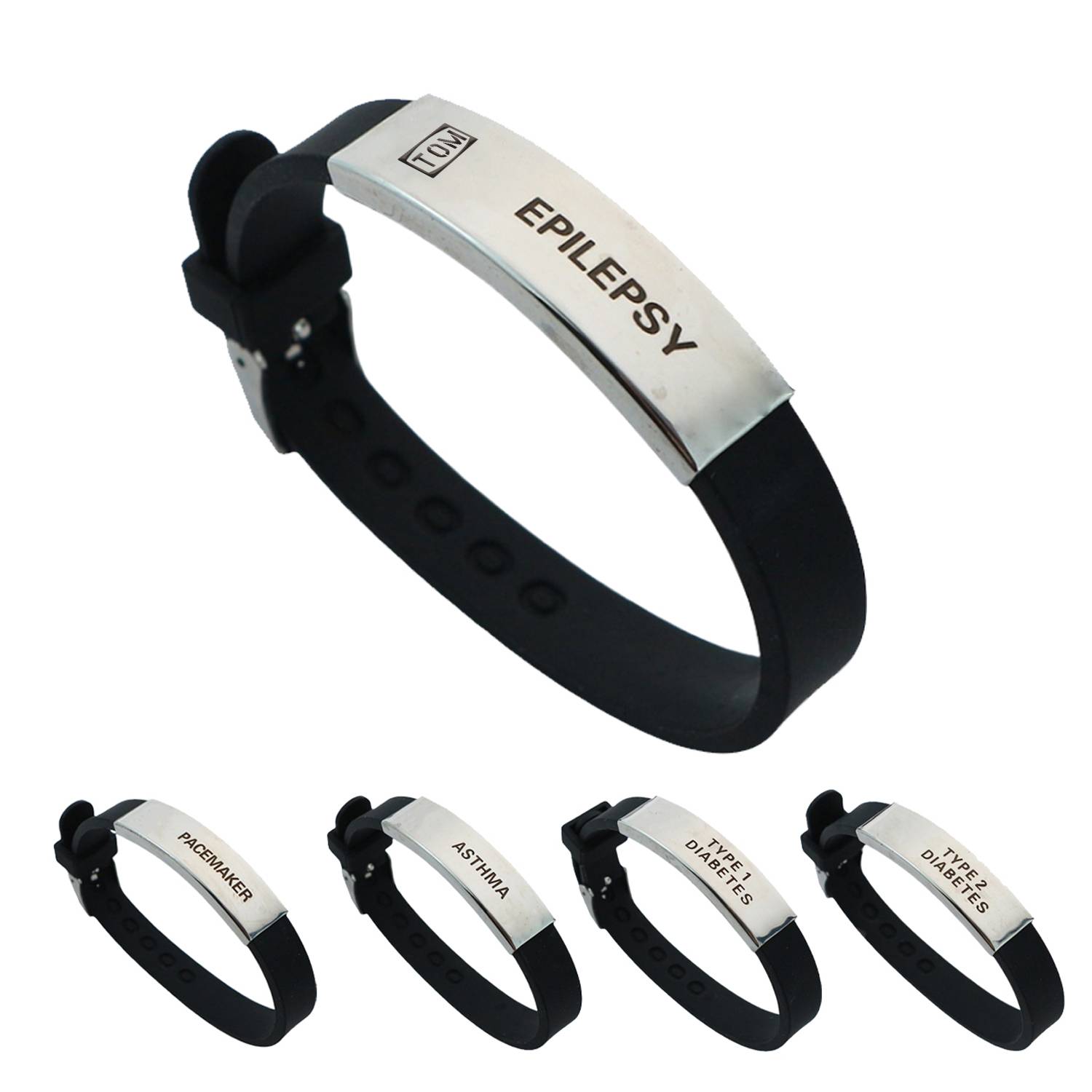 Medical Logo Stainless Steel Silicone Adjustable Bracelet 6