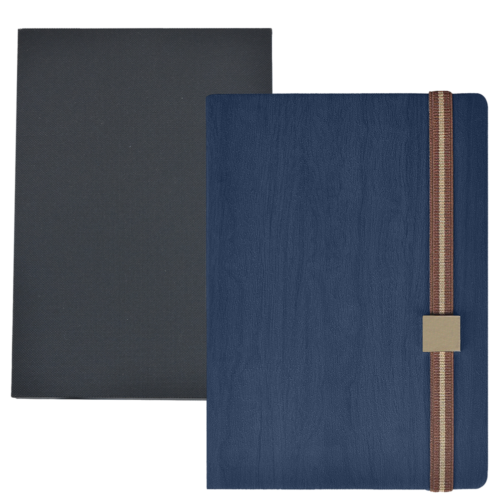 TiTUS® Melange PU Leather A5 Executive Notebook — Elastic Band & Gift Box