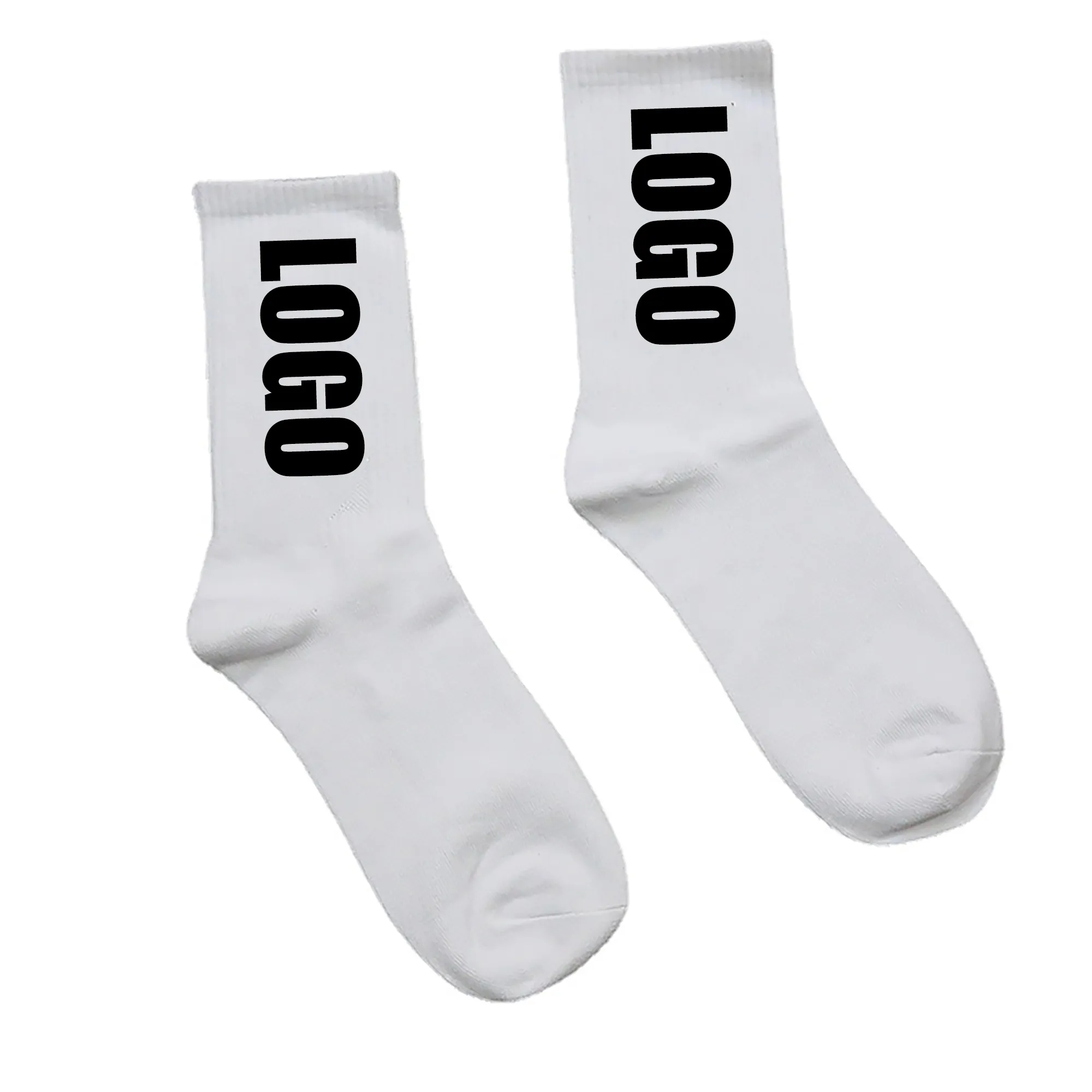 MOQ 50pcs Athletic Crew Woven Jacquard Cotton Socks 2