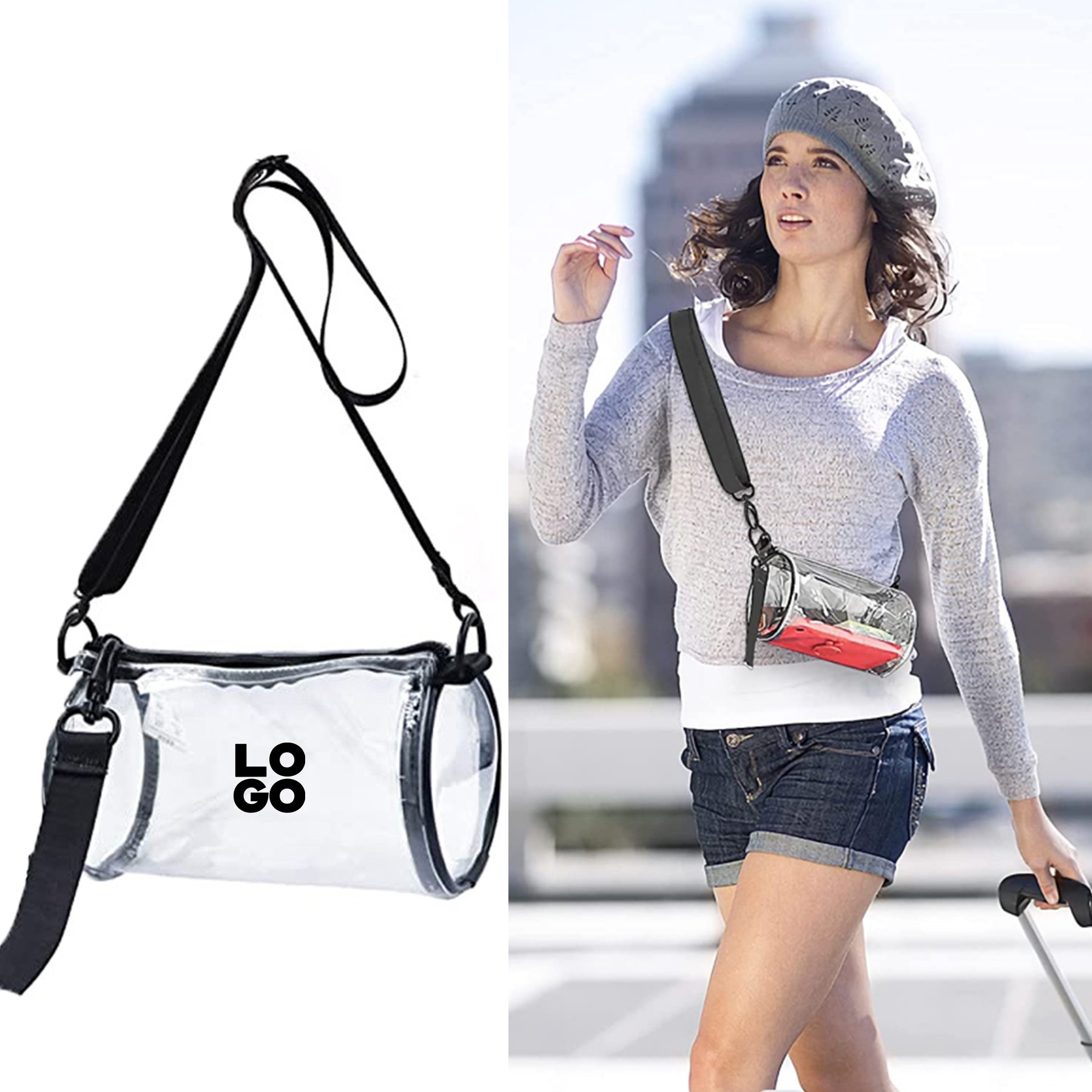 Clear Cylindrical Bag