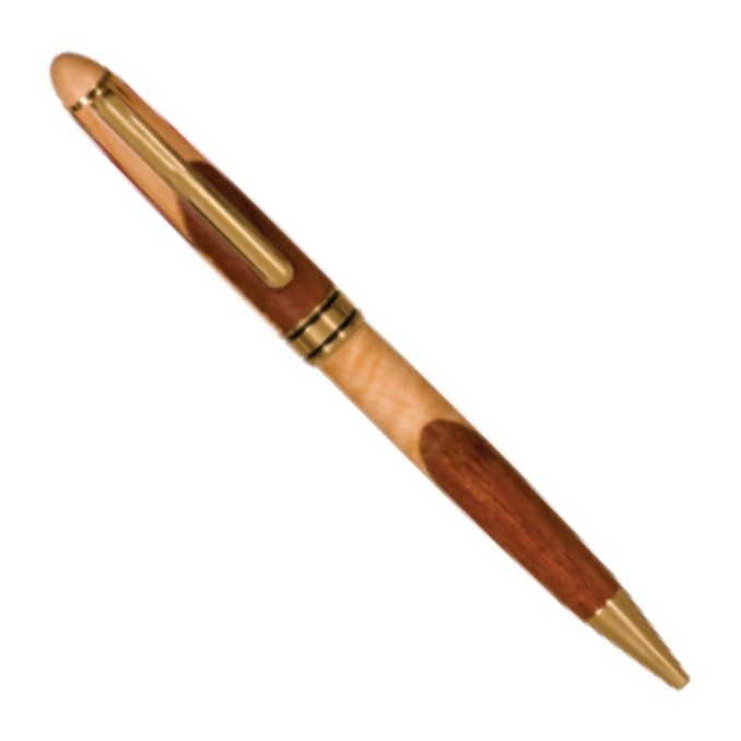 Maple/Rosewood Laser Engraved Ball Point Pen 1