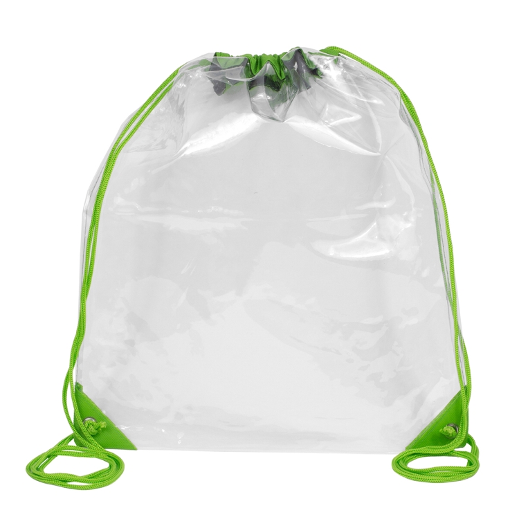 13" W x 16" H - "Everest" Tall Clear Drawstring Cinch Pack Backpack 12