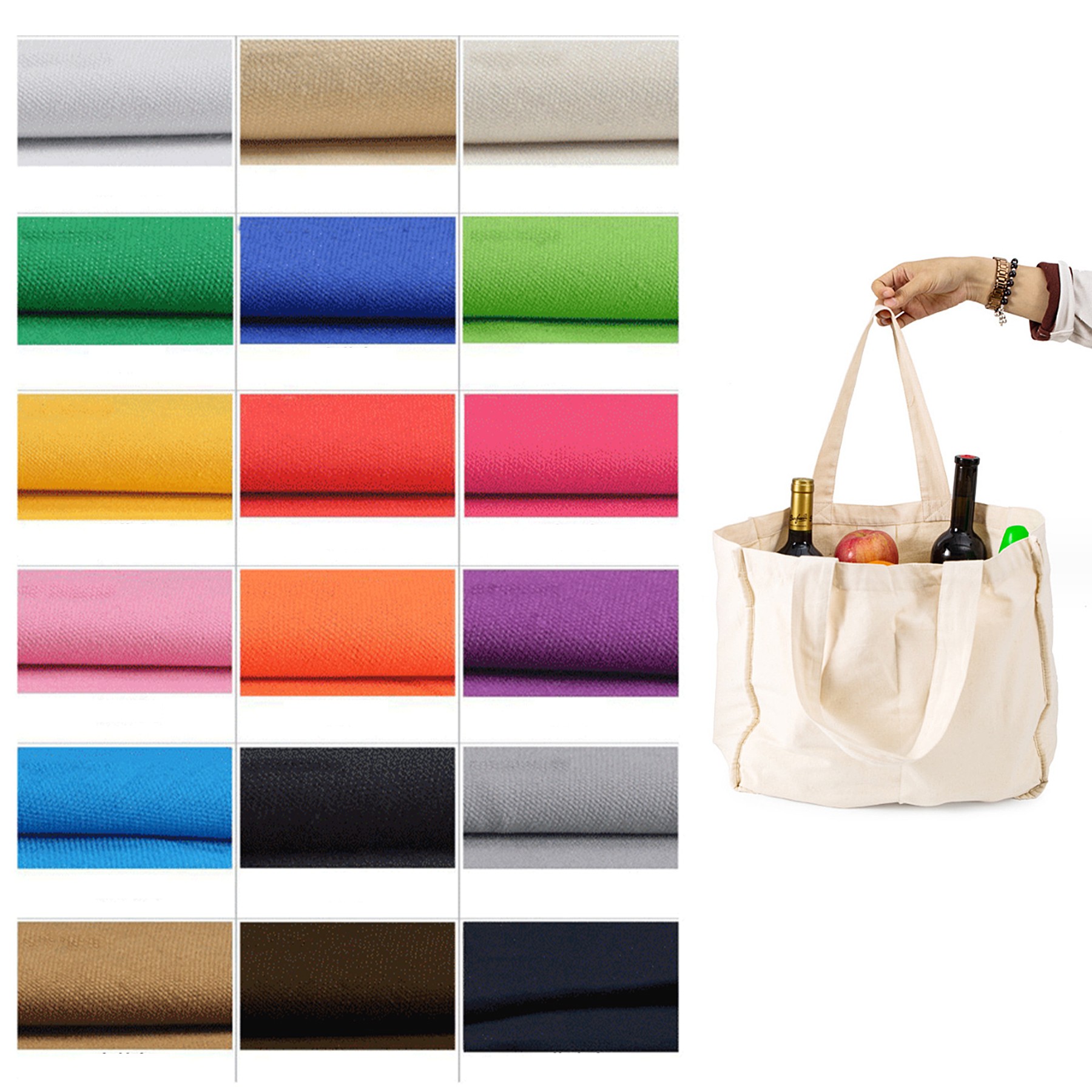 Canvas Divider Shopping Bag, custom tote bag with logo imprint 3
