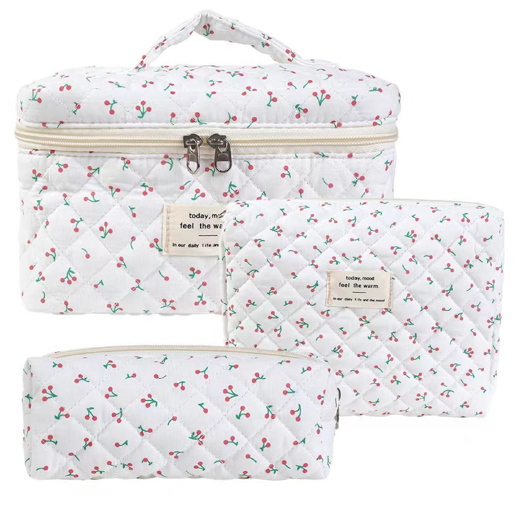 3 Pack Cotton Makeup Bag Set 14