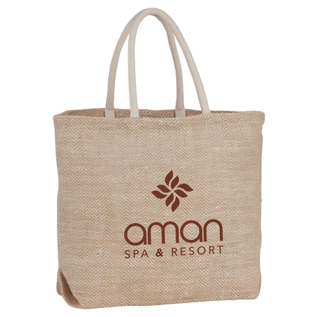 Herringbone Jute Tote 14