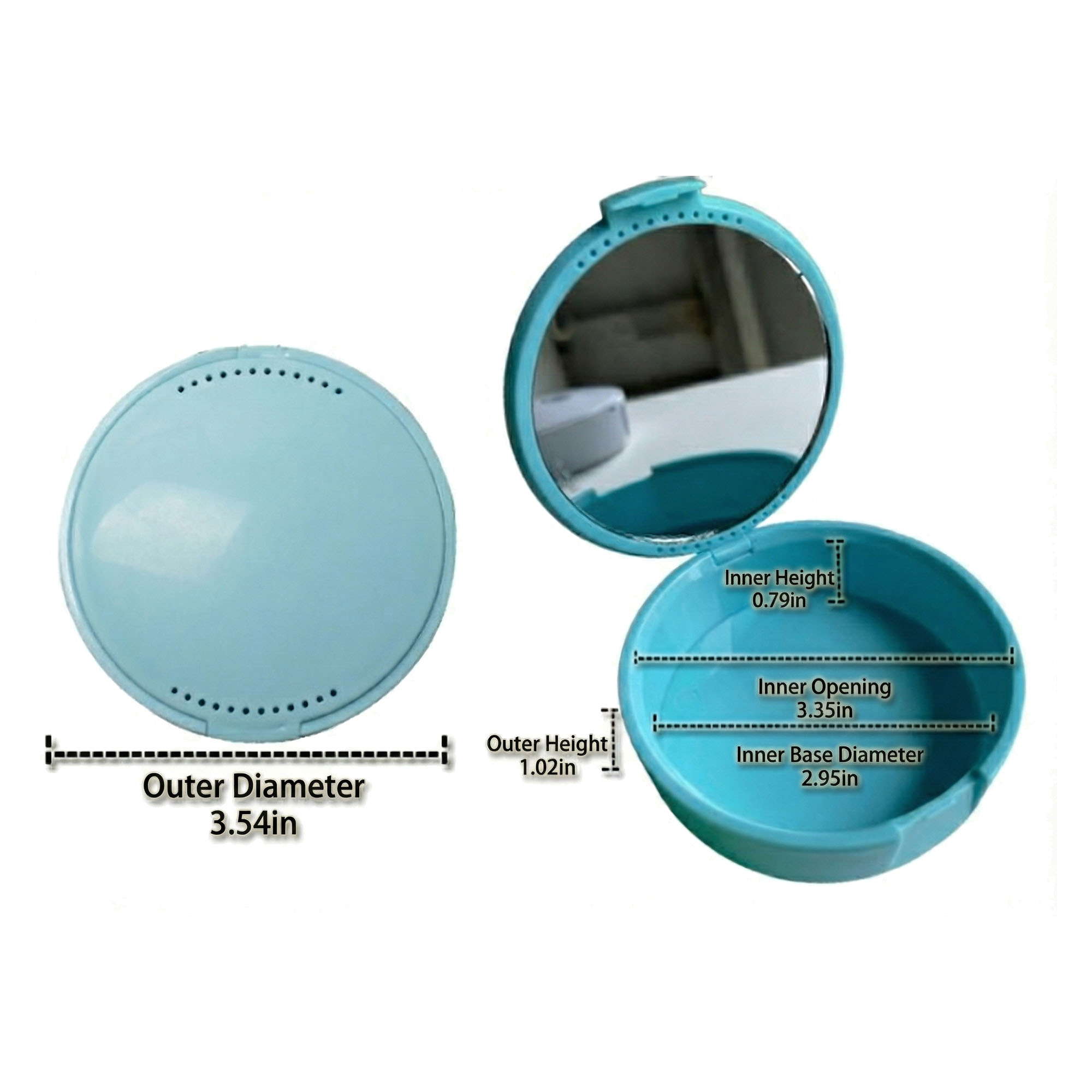 Round Plastic Retainer Case With Mirror 3