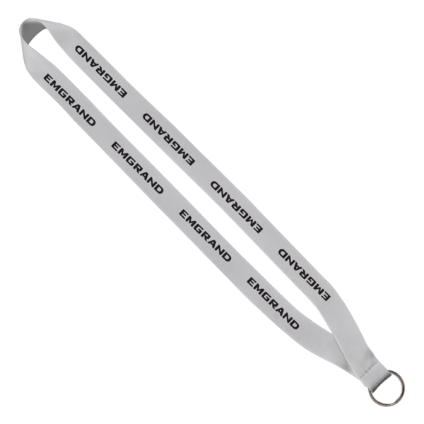 3/4" Polyester Lanyard with Sewn Silver Metal Split-Ring 181