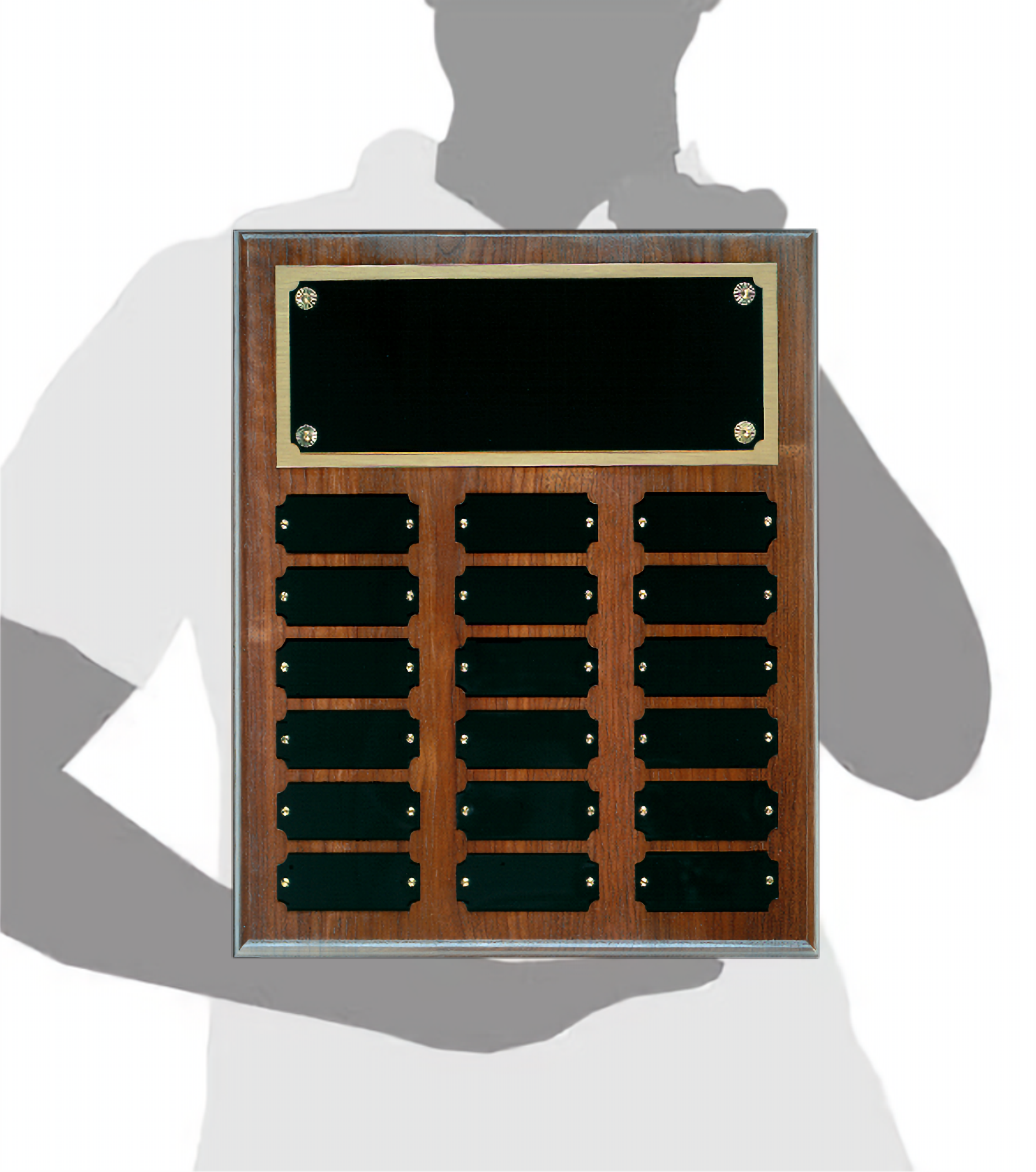 Step Edge Genuine Walnut 18 Plate Perpetual Plaque (10.5" x 13") 4
