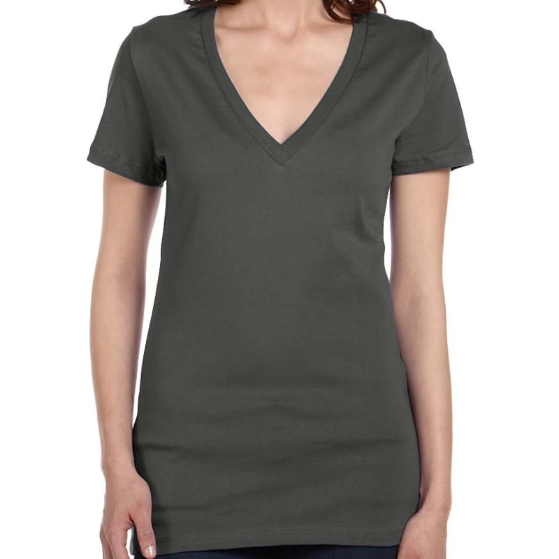 Bella Ladies Jersey Short-Sleeve Deep V-Neck T-Shirt 49