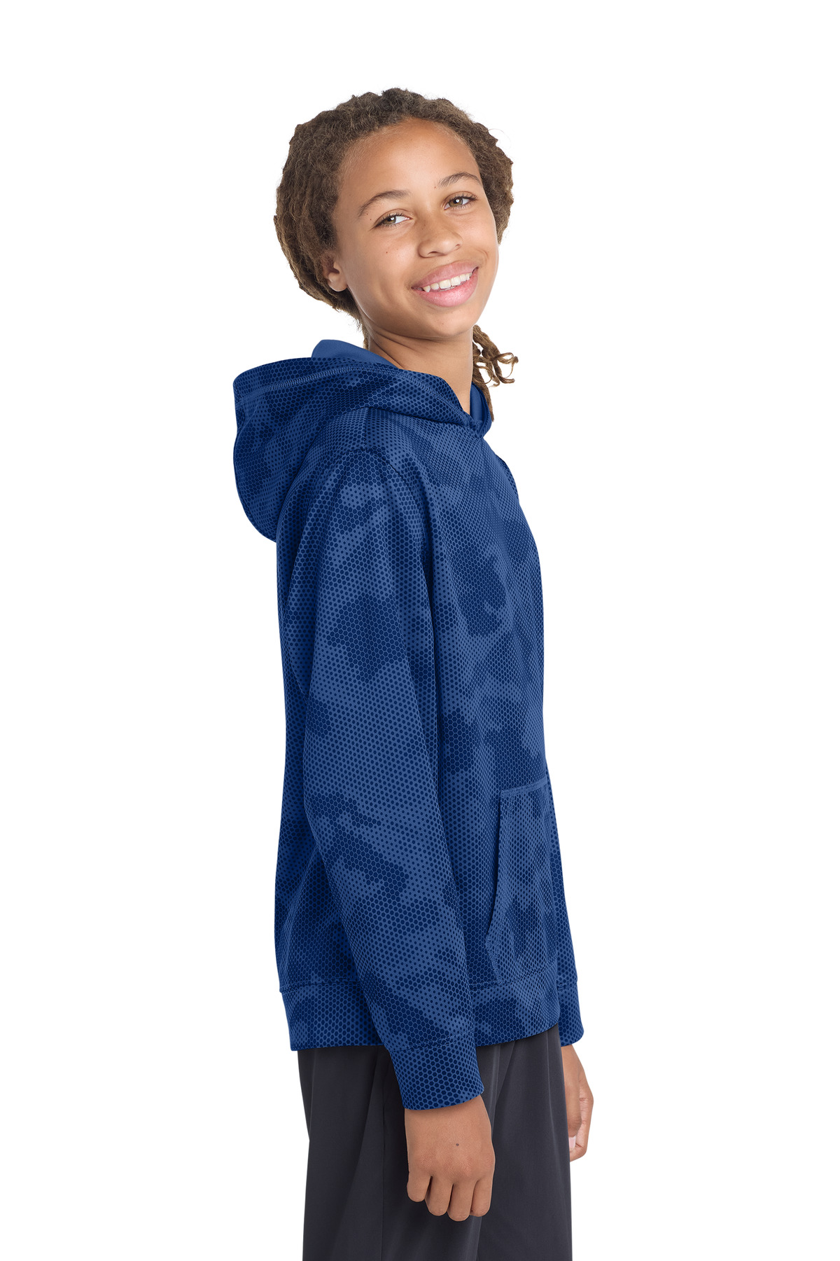 Sport-Tek Youth Sport-Wick CamoHex Fleece Hooded Pullover. YST240 8