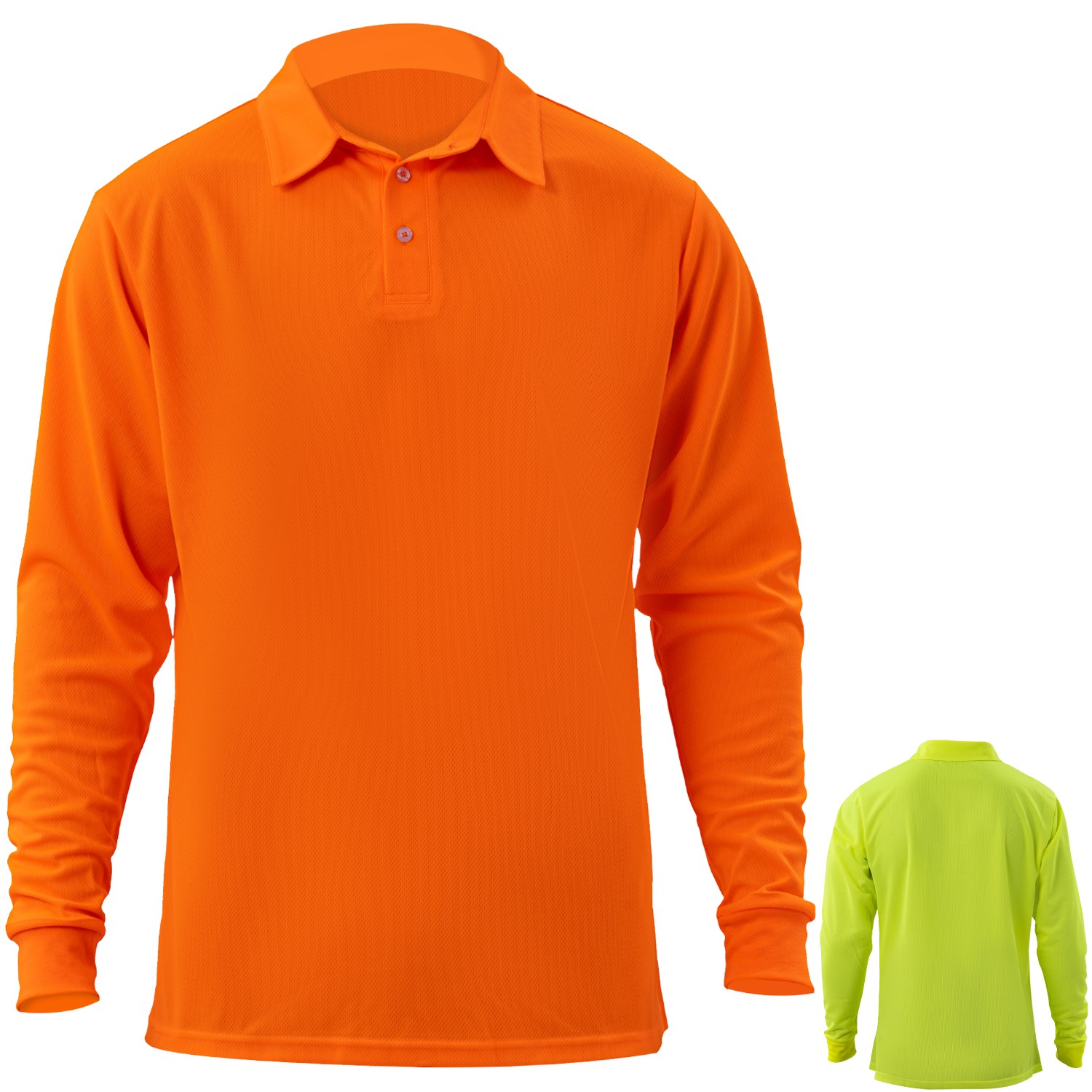 Non-ANSI High Viz Safety Workwear Long Sleeve Polo 7