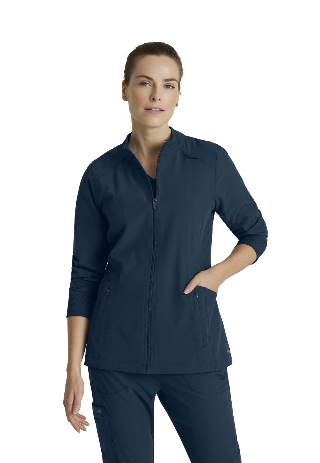 Barco One - Women's Four-Pocket Zip-Up Venture Warm-Up Scrub Jacket 6