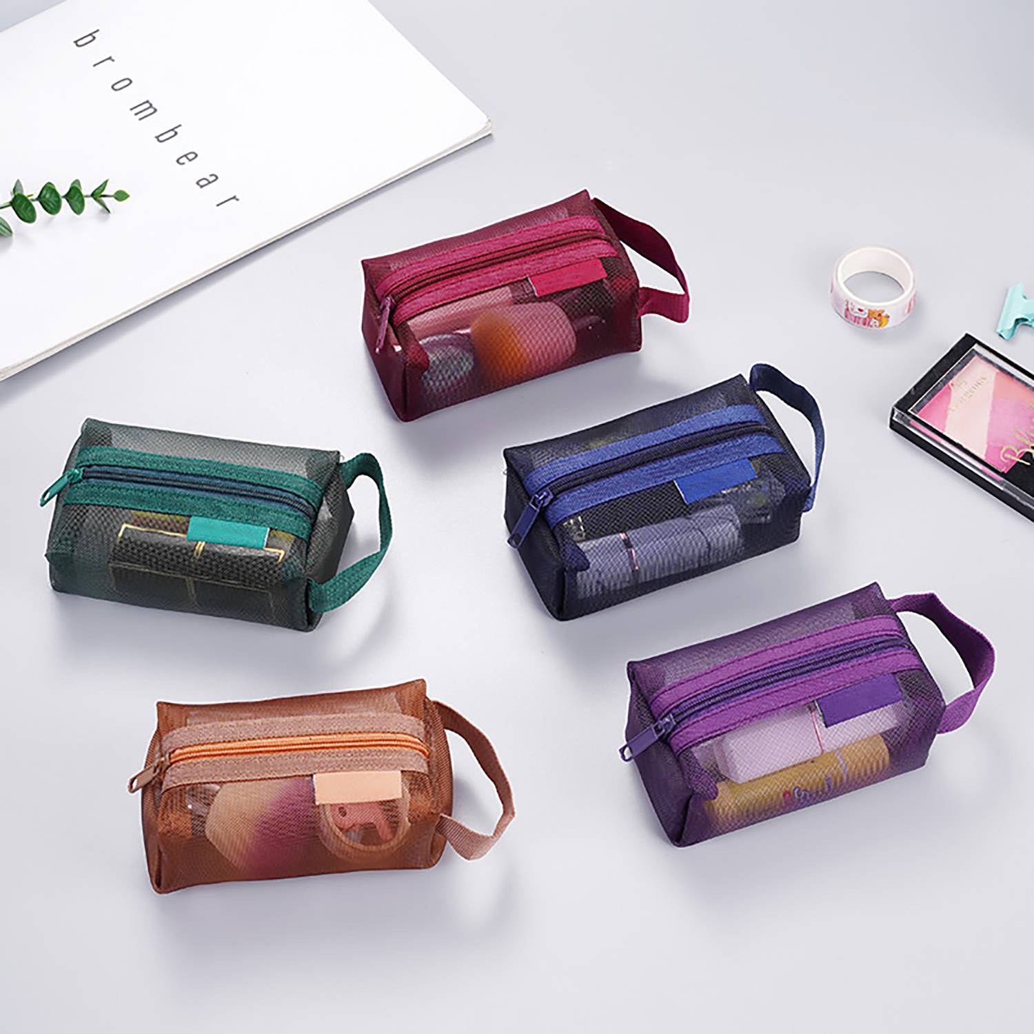 Portable mini nylon mesh multifunctional storage bag 3