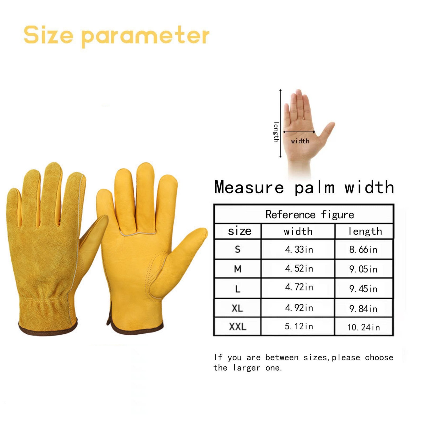 Heavy Duty Cowhide Leather Work Gloves 2
