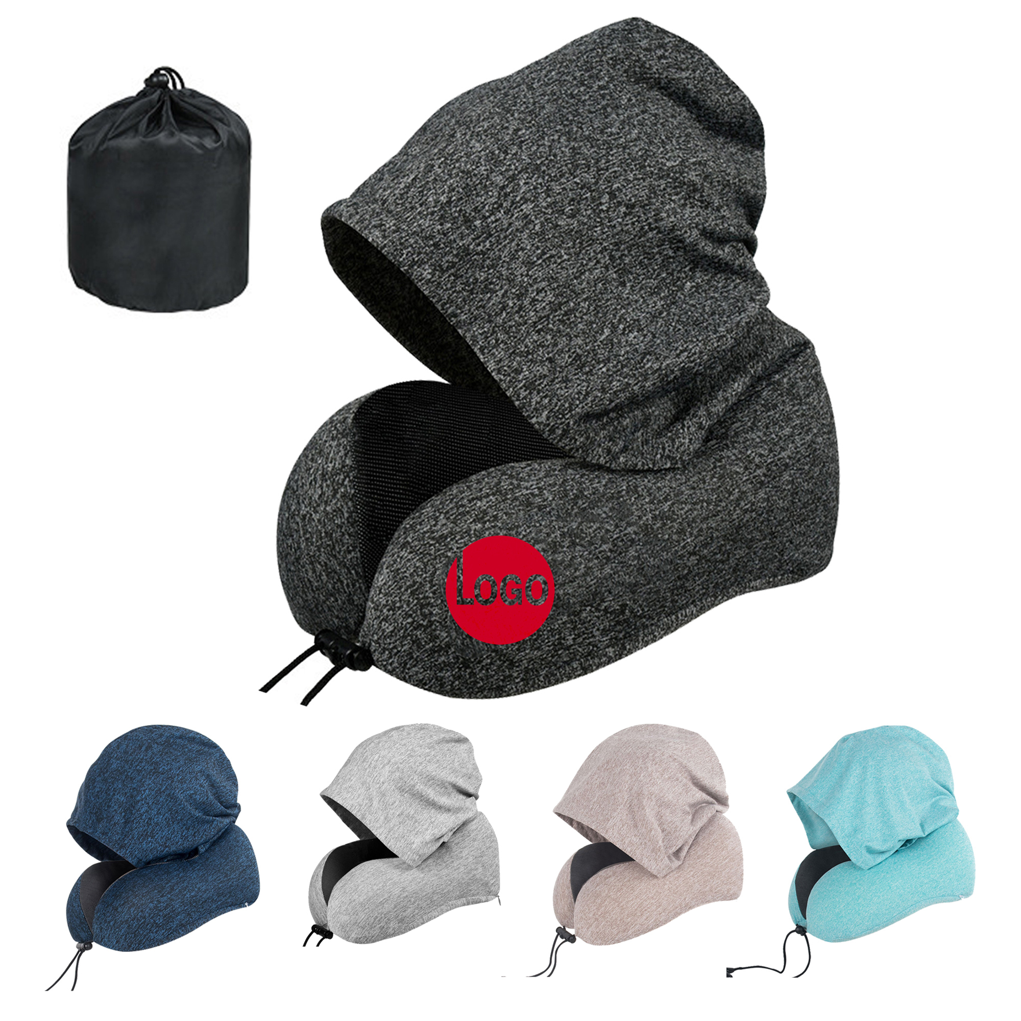 Hooded Travel Neck Pillow with Memory Foam 6