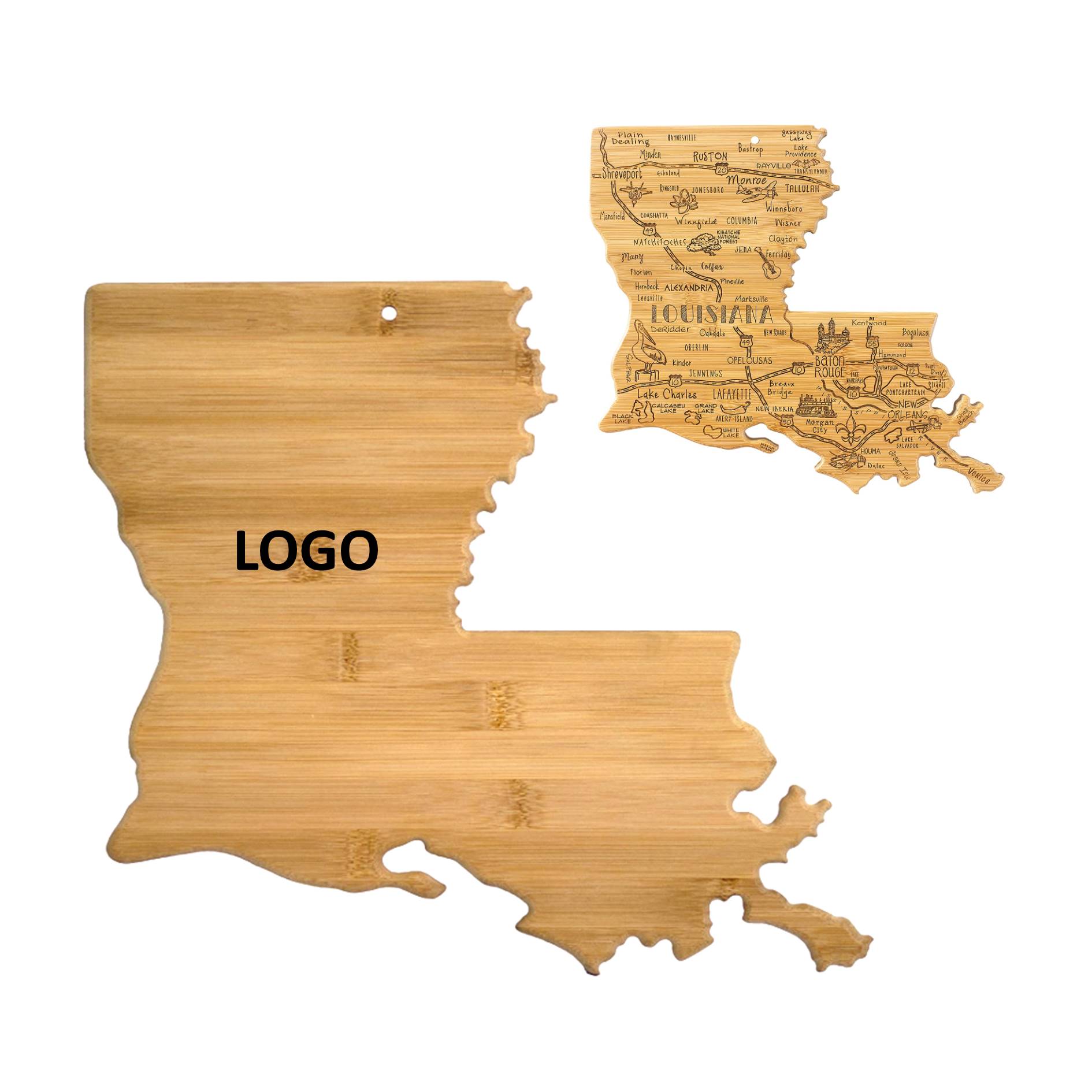 Louisiana Shaped Wooden Cutting Board 1