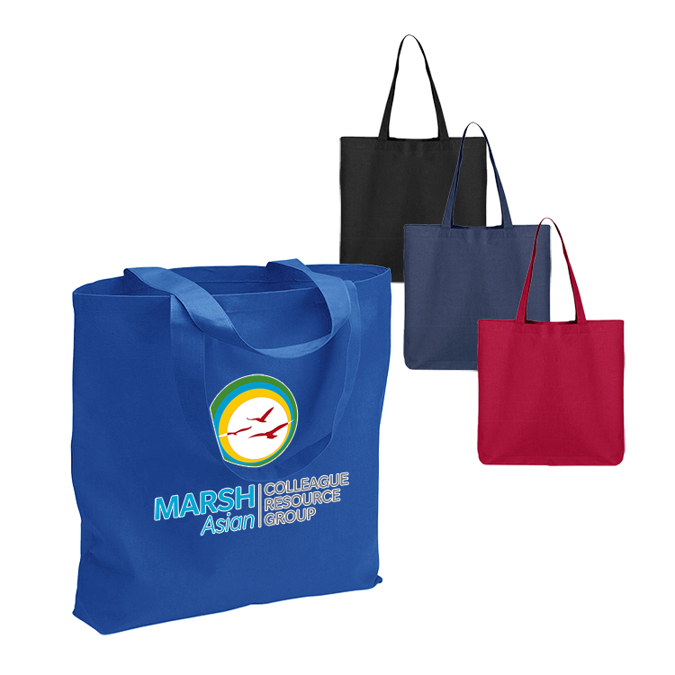 6oz. 100% Cotton Canvas Bottom Gusset Economy Tote Bag 1