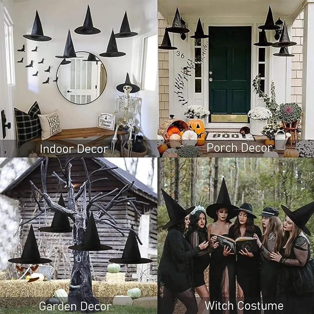 Halloween Black Witch Hats Costume Accessory Decorations 2
