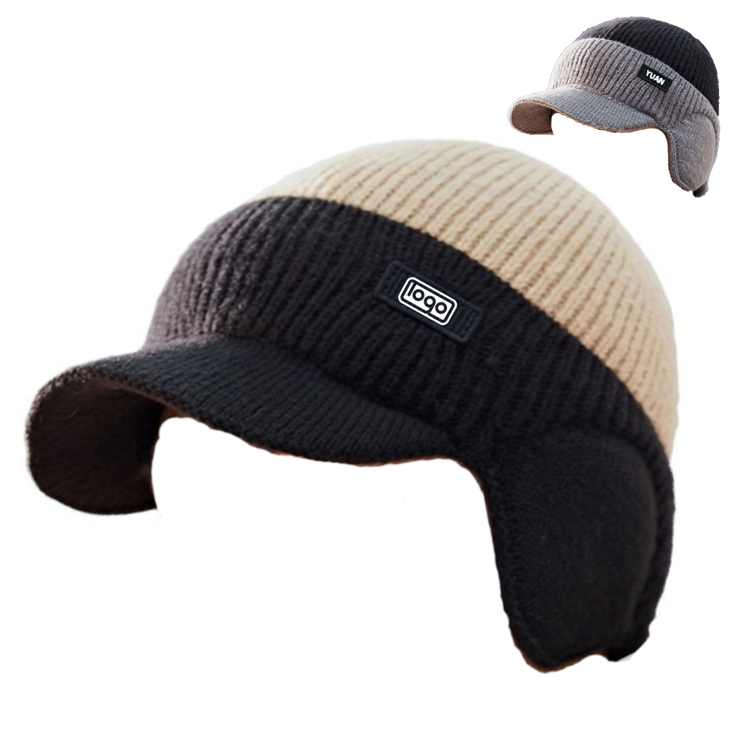 Cold-Proof Knitted Plus Fleece Thread Cap 2