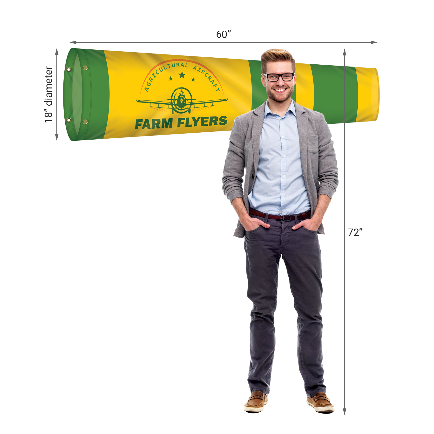 18" x 60" Custom Digitally Printed Knitted Polyester Windsocks 4