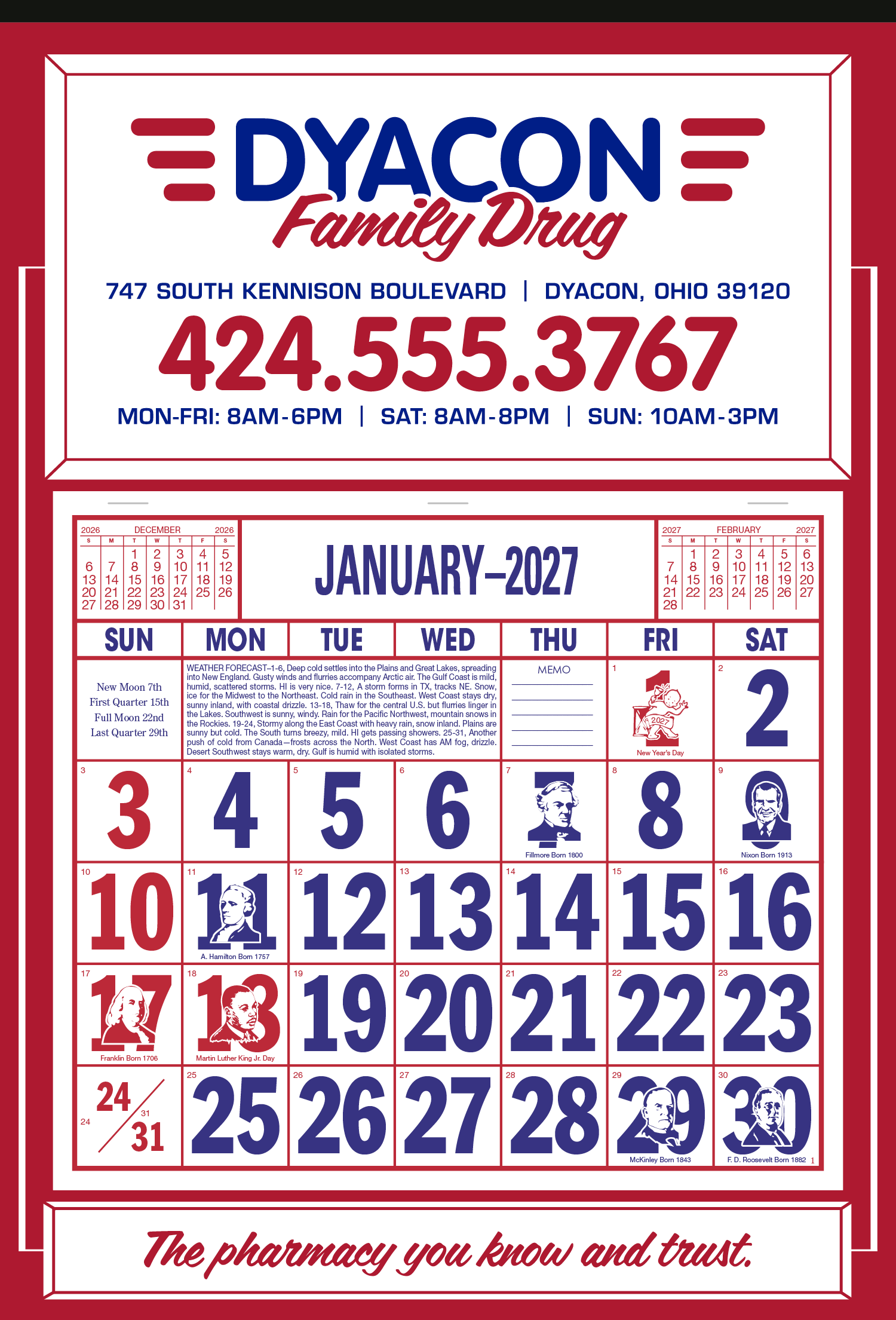 Skinner & Kennedy® Apron Calendar 15