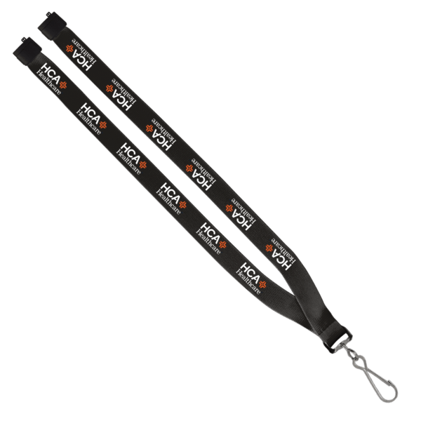 3/4" Polyester Lanyard with Sewn Silver Metal Split-Ring 142