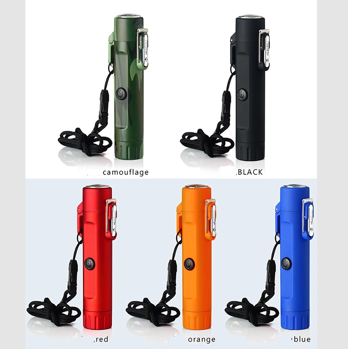 USB Plasma Arc Lighter with Flashlight & Compass 2