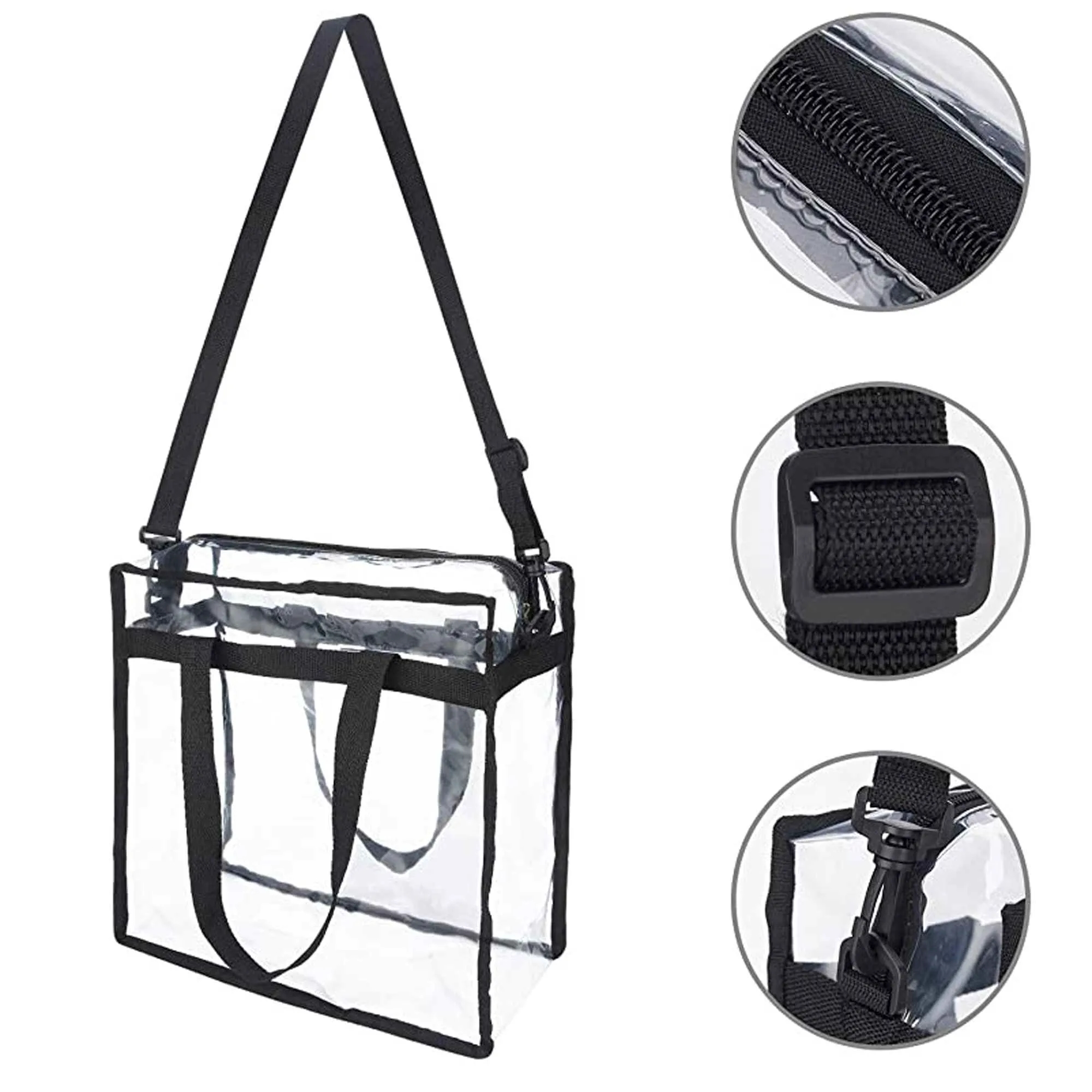 Stadium Approved Clear Tote Bag with Zipper 2