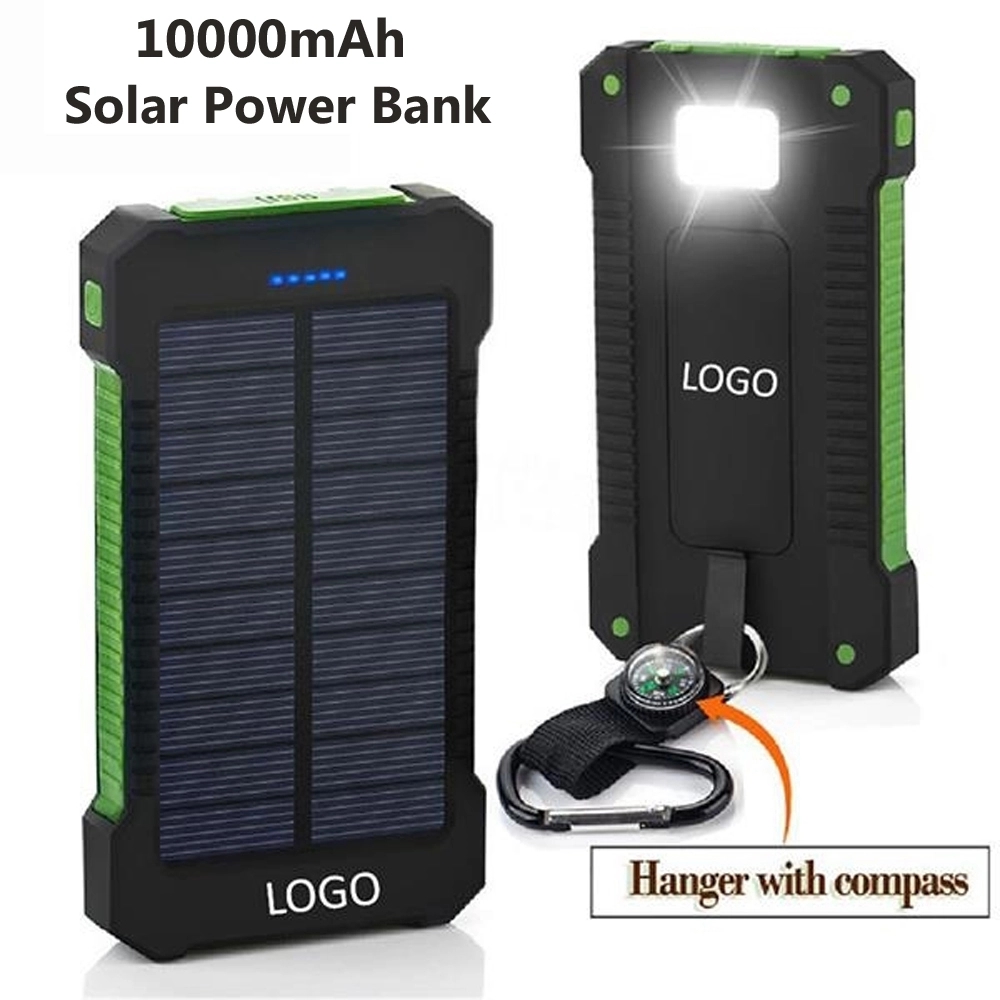 10000mAh Portable Solar Power Bank w/ LED Flashlight 2