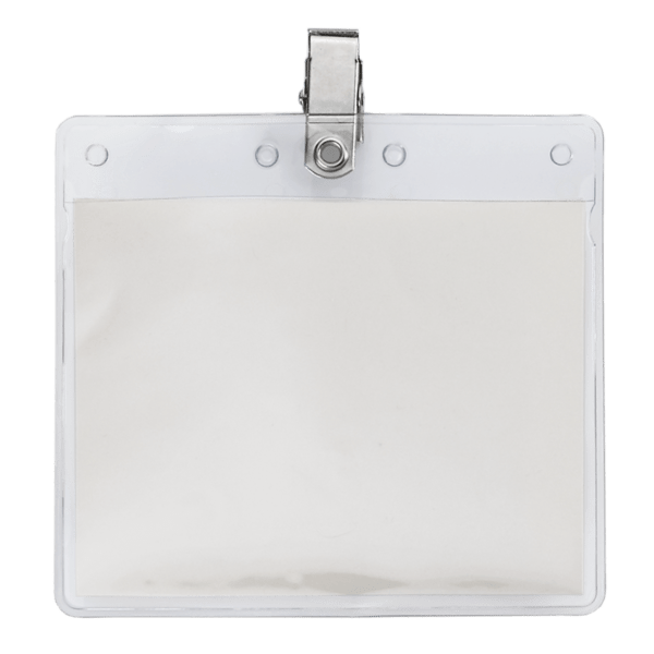 4" x 3" Blank Horizontal Vinyl Pouch with Bulldog Clip 1